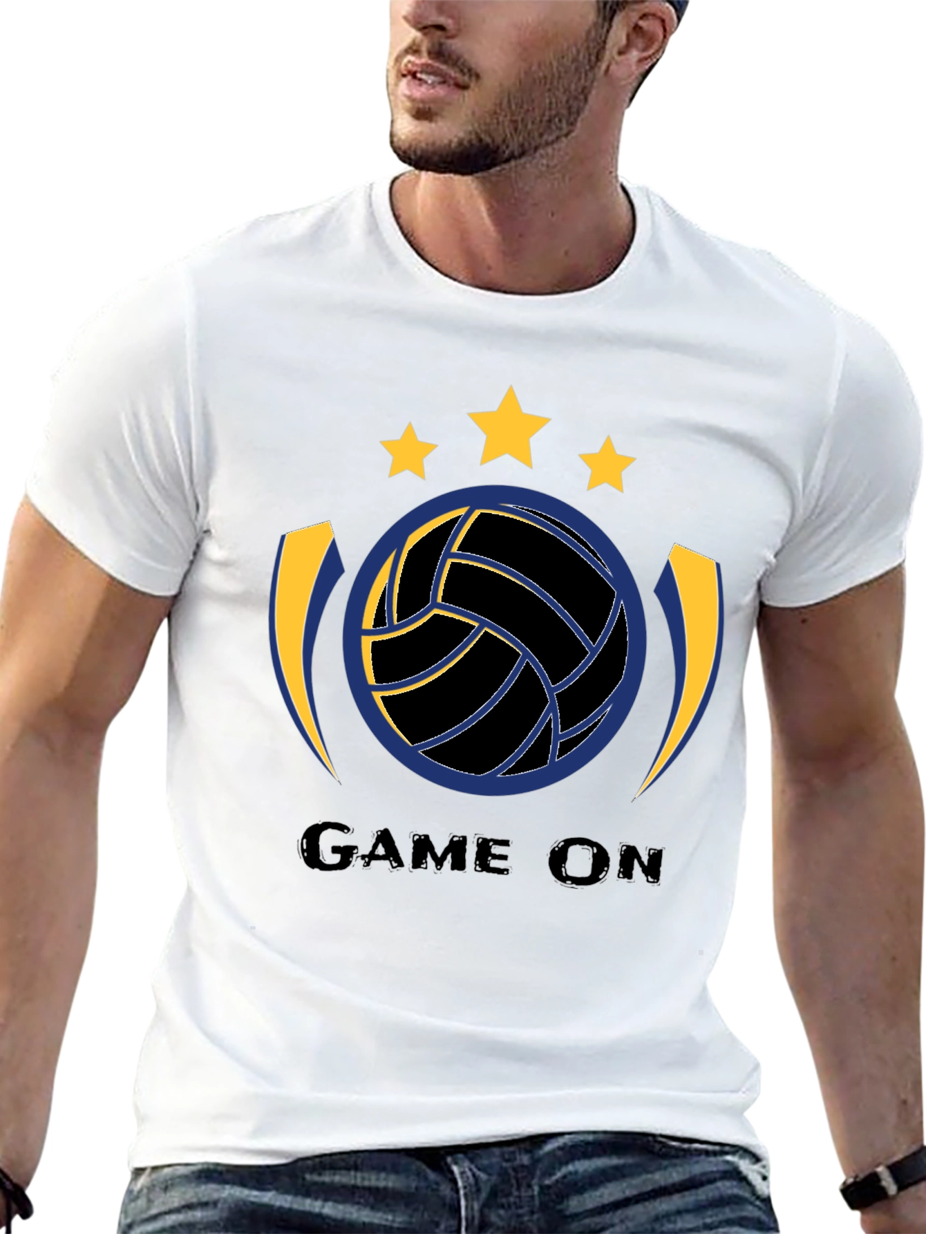 Game On Black Volleyball Graphic T-Shirt