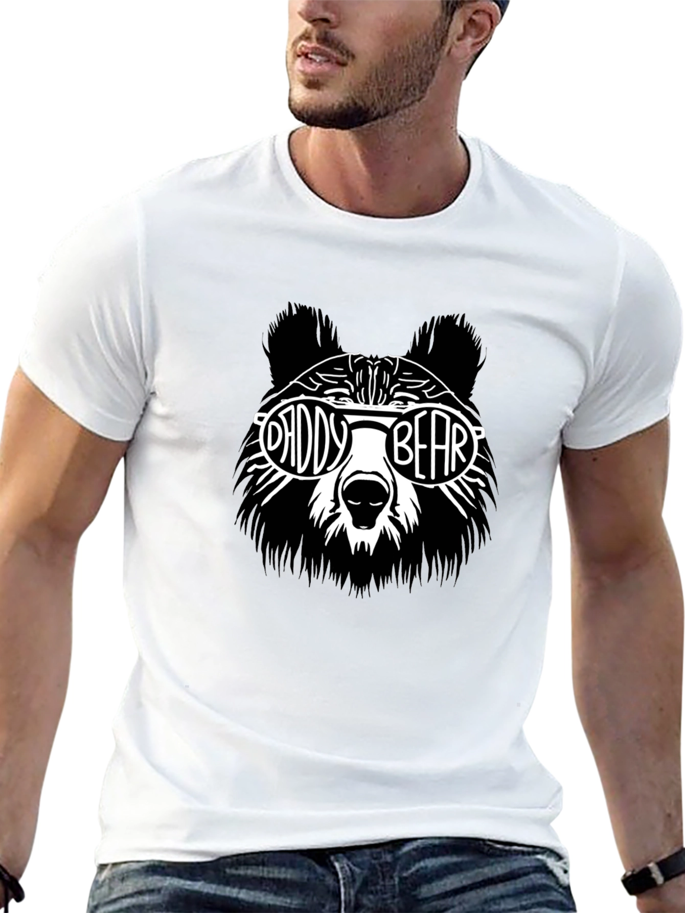 Daddy Bear Graphic T-Shirt - Black