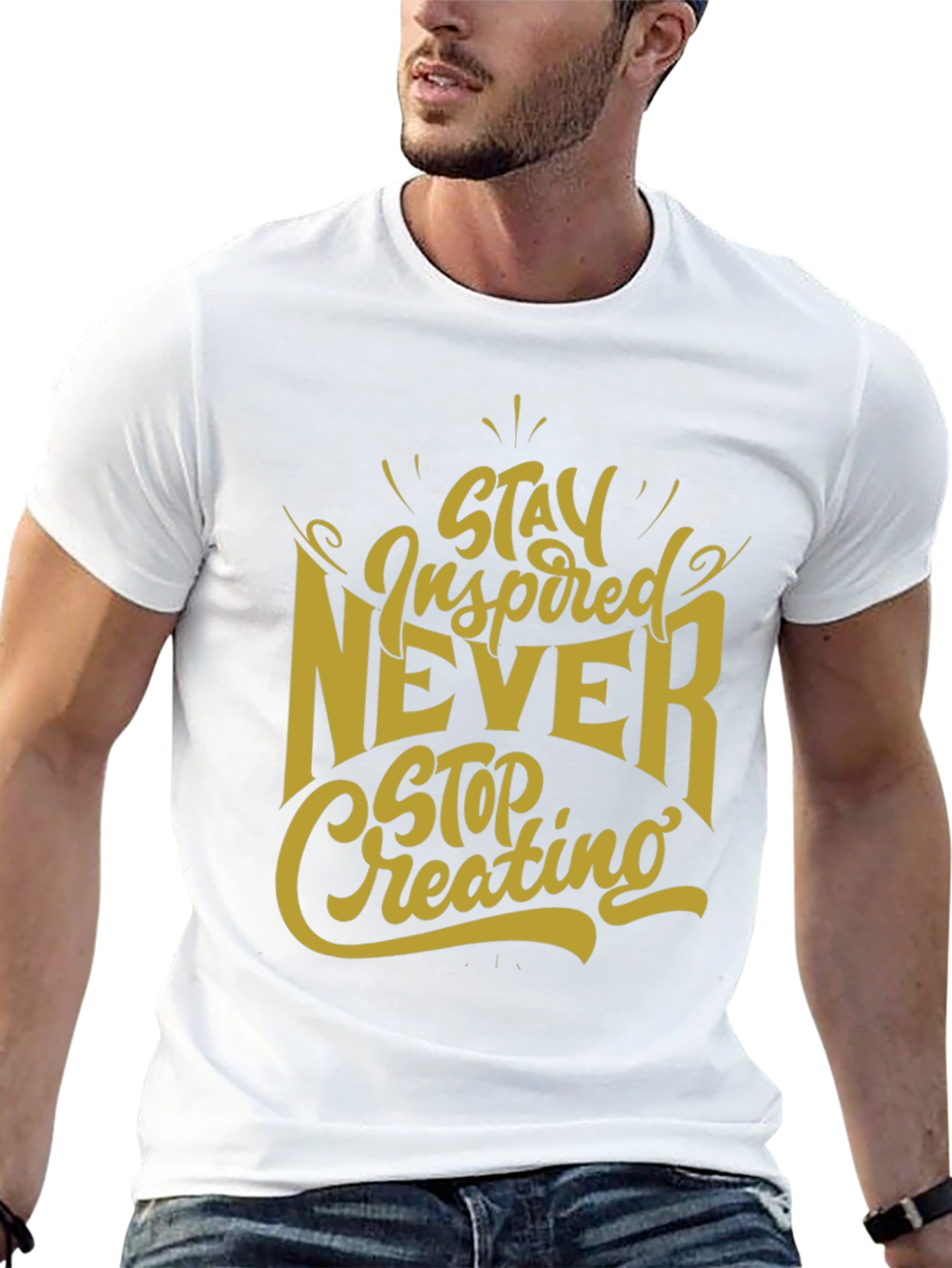 Inspirational Graphic Tee - Stay Inspired Never Stop Creating