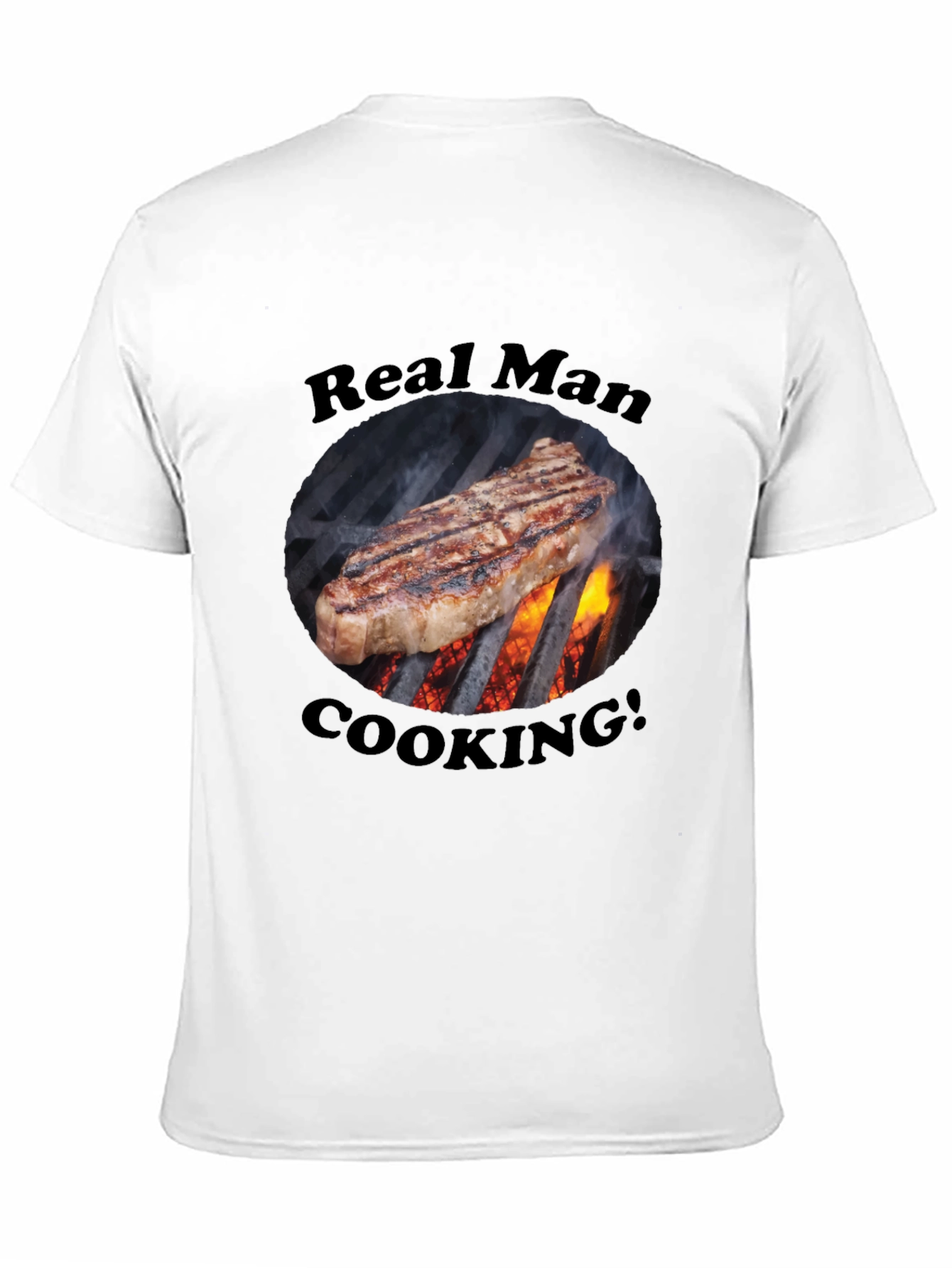 Real Man Cooking T-Shirt BBQ Grill Steak Tee