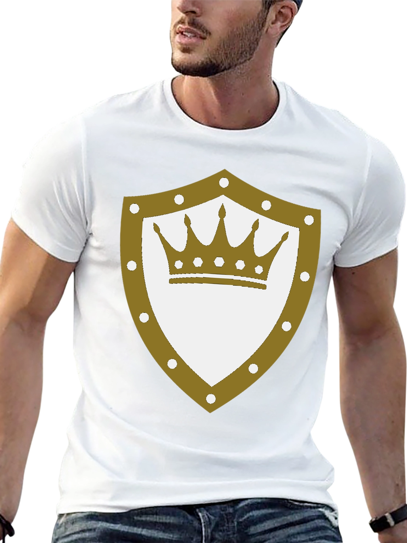 Royal Crest Graphic Tee - Black Cotton Blend