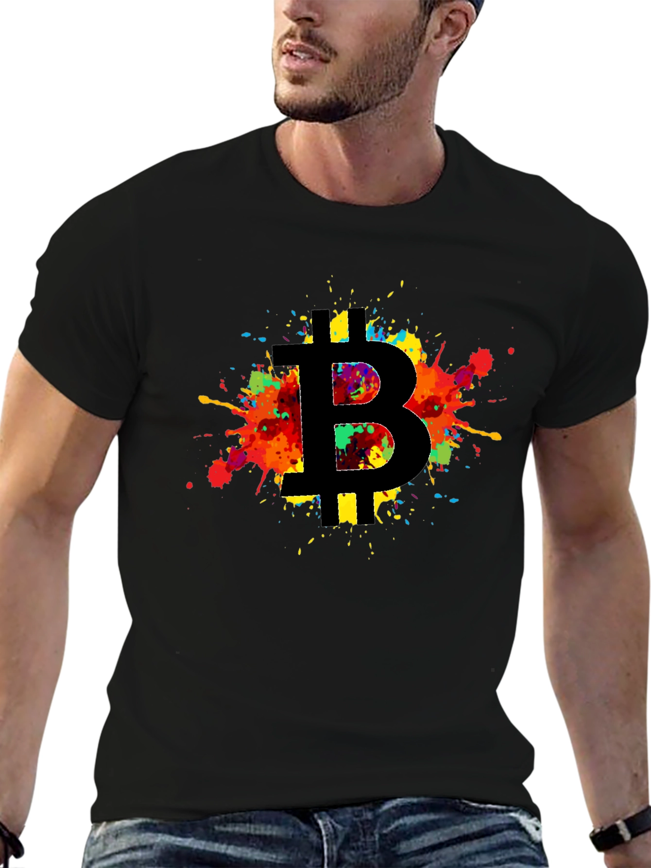 Bitcoin Splash Tee - Crypto Art Shirt