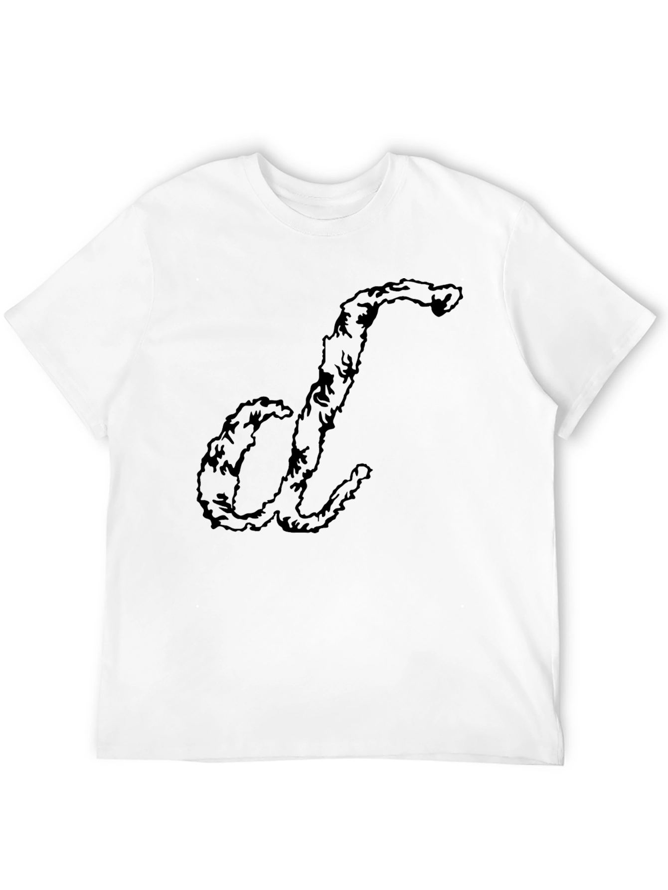 Unique Letter Tee - Soft Cotton Black T-Shirt