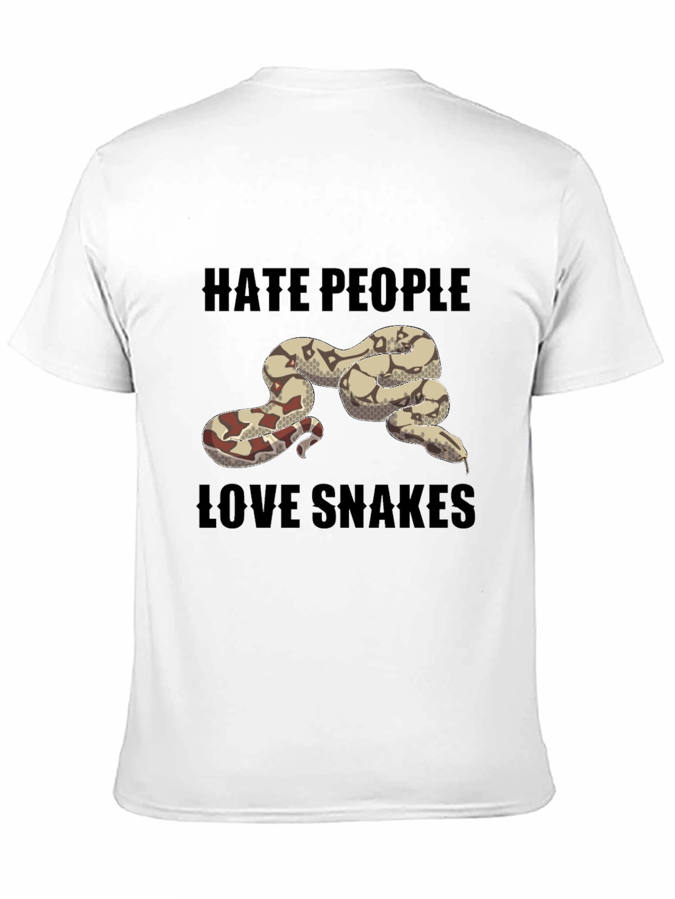 Hate People Love Snakes Graphic T-Shirt - Black