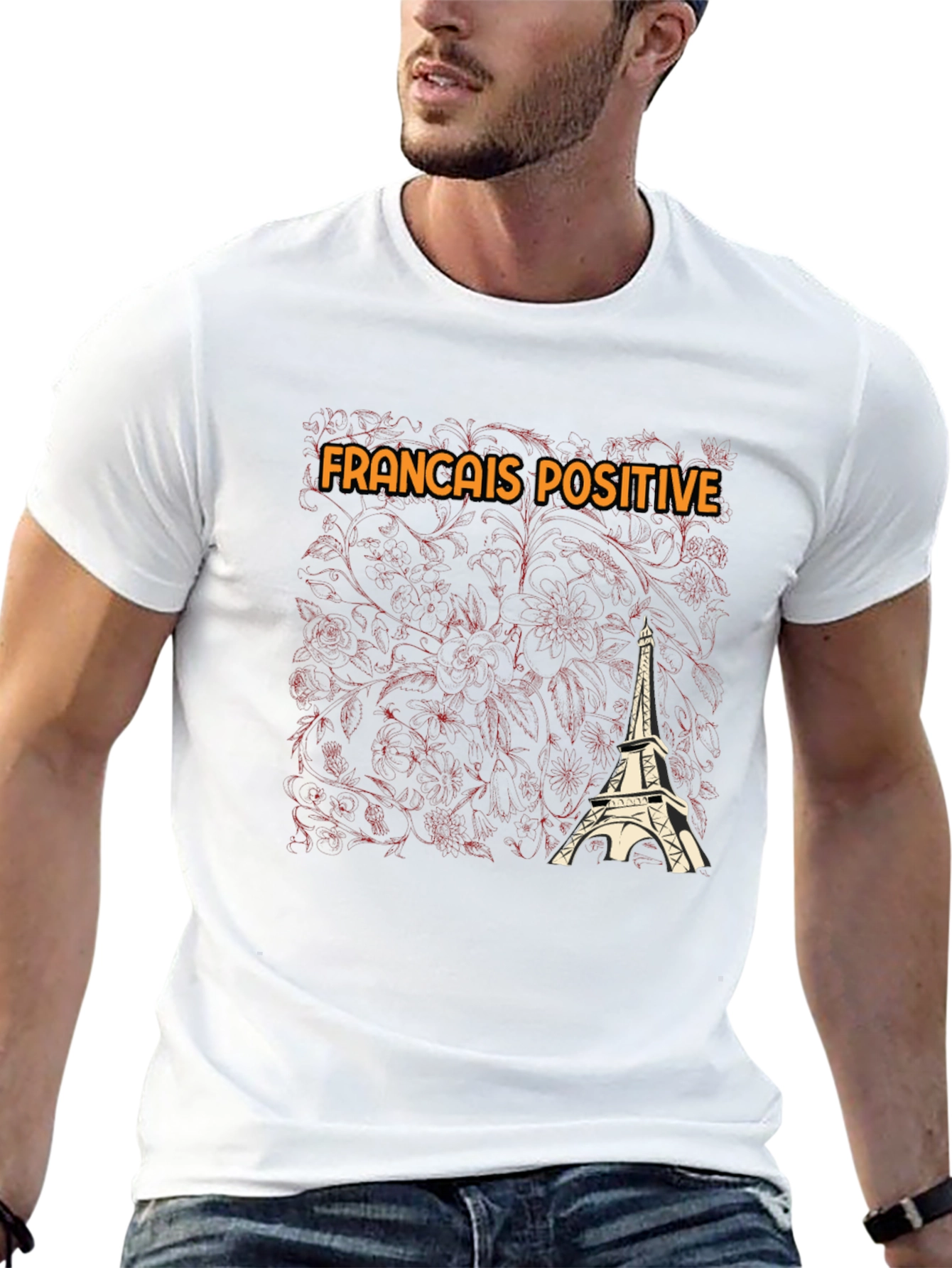 Francais Positive Eiffel Tower Graphic T-Shirt