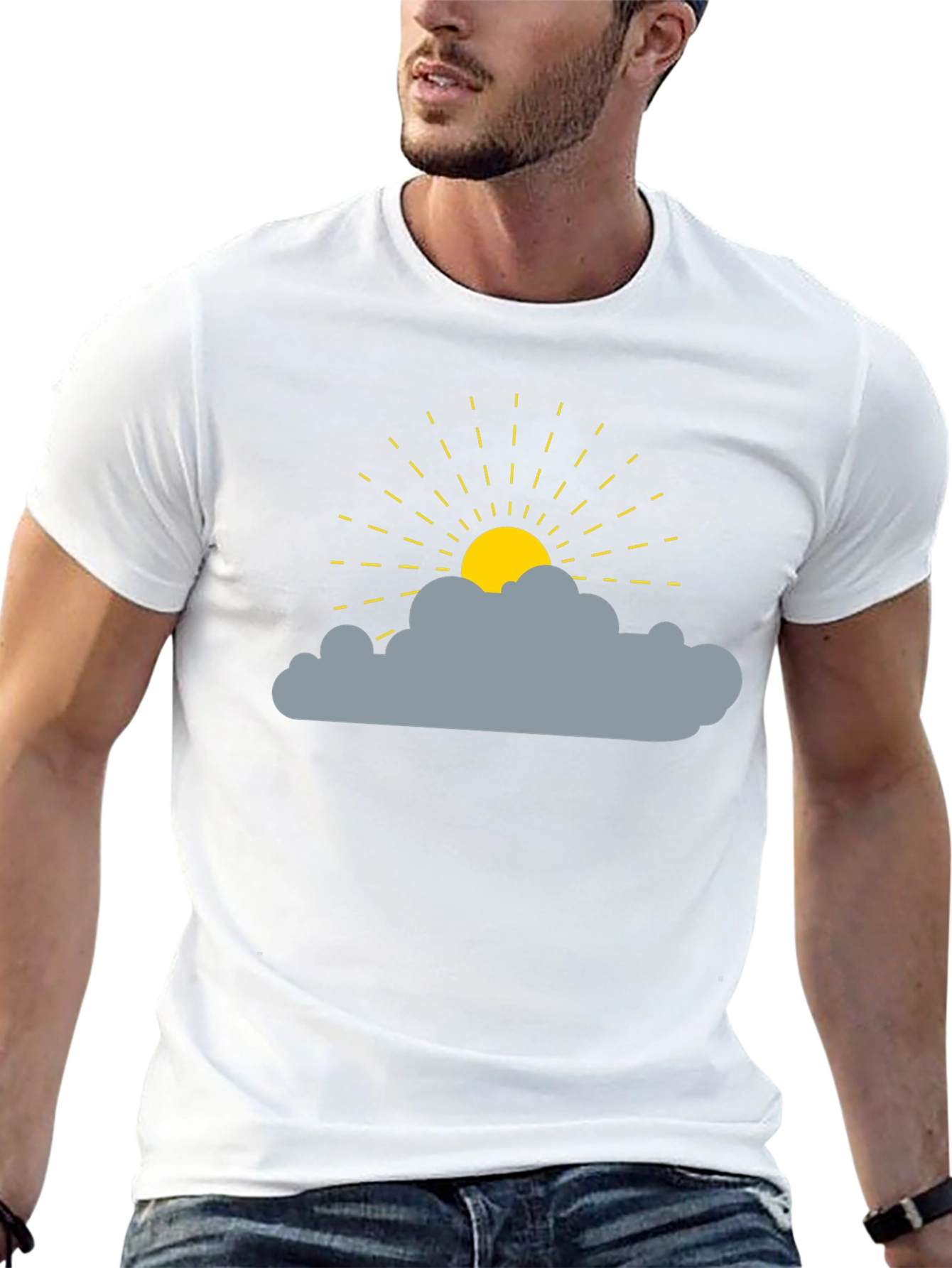 Sunny Day Cloud Graphic Tee - Black