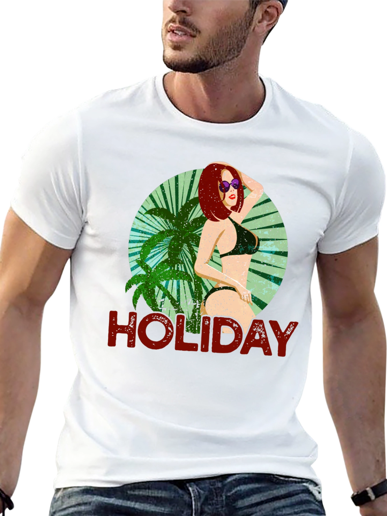 Holiday Graphic Tee - Tropical Beach Vibes