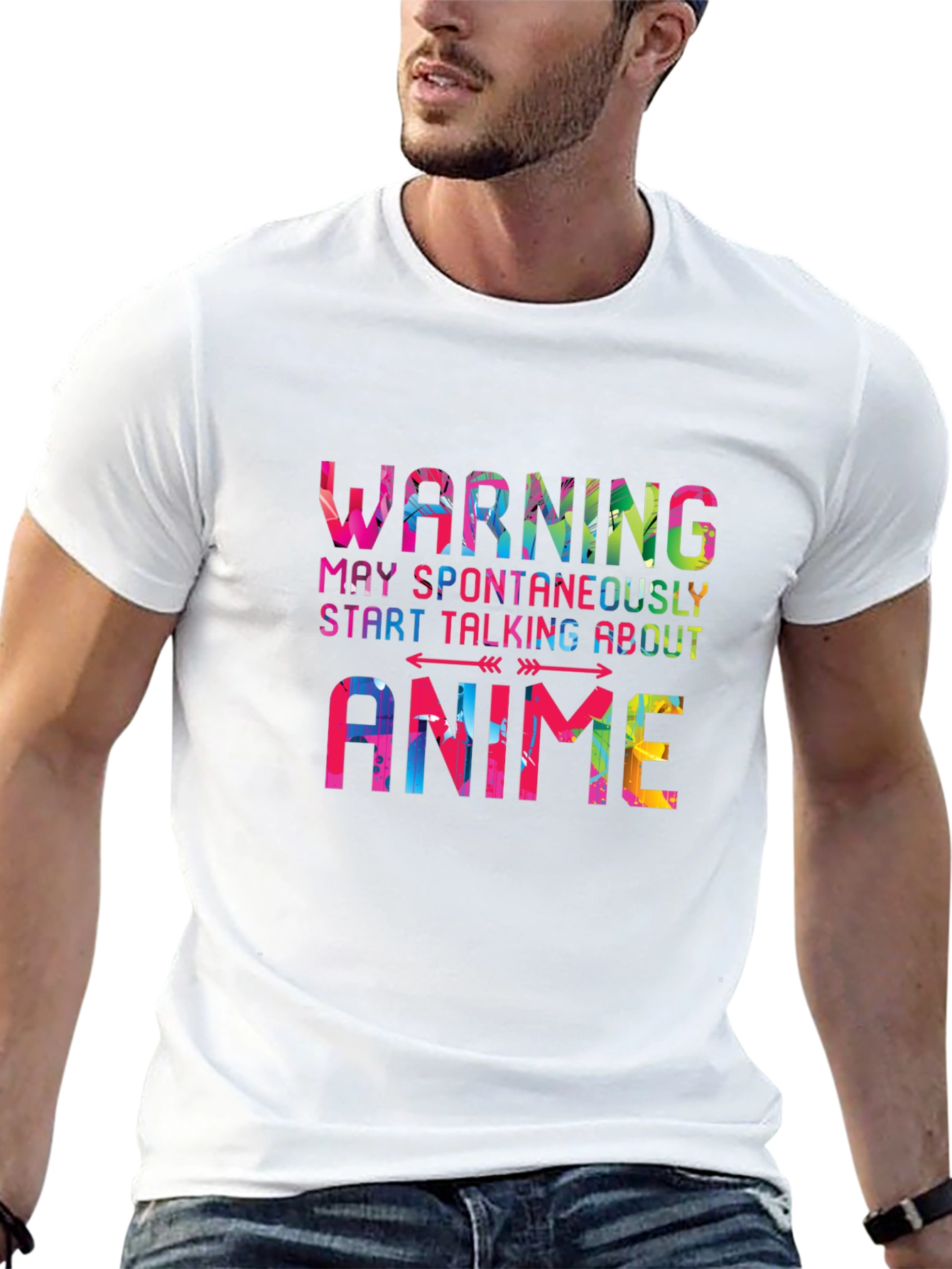 Warning Anime T-Shirt - Spontaneously Talking Novelty Tee