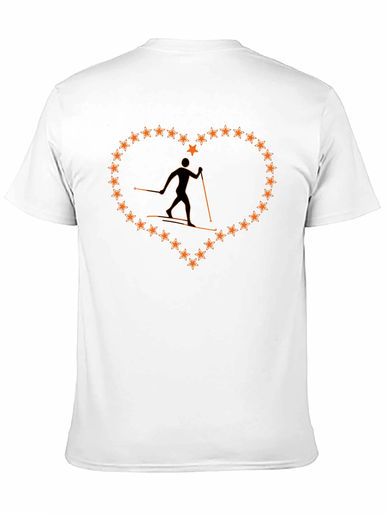 Skiing Heart Star T-Shirt - Black