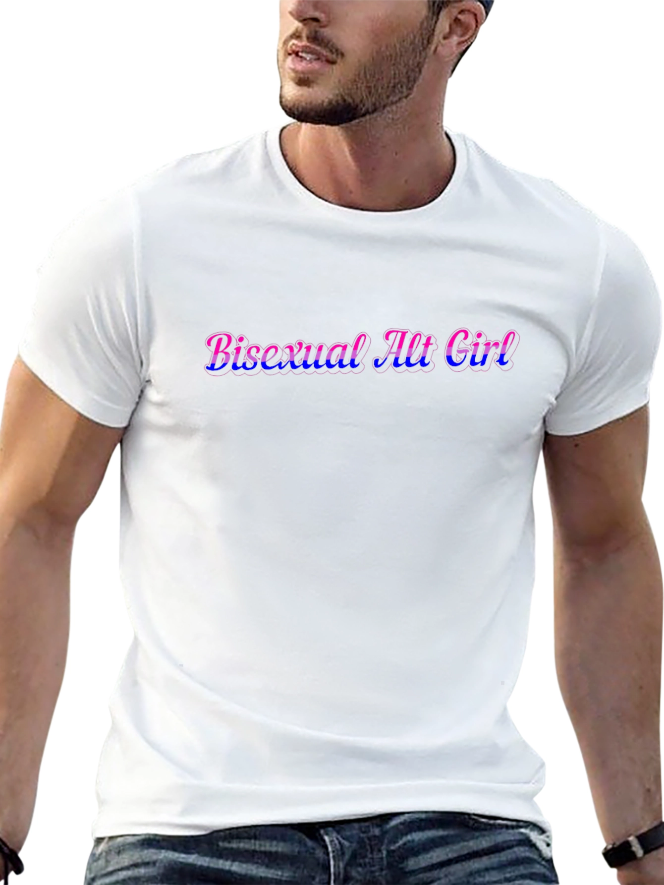 Bisexual Alt Girl Graphic Tee - Black Cotton T-Shirt