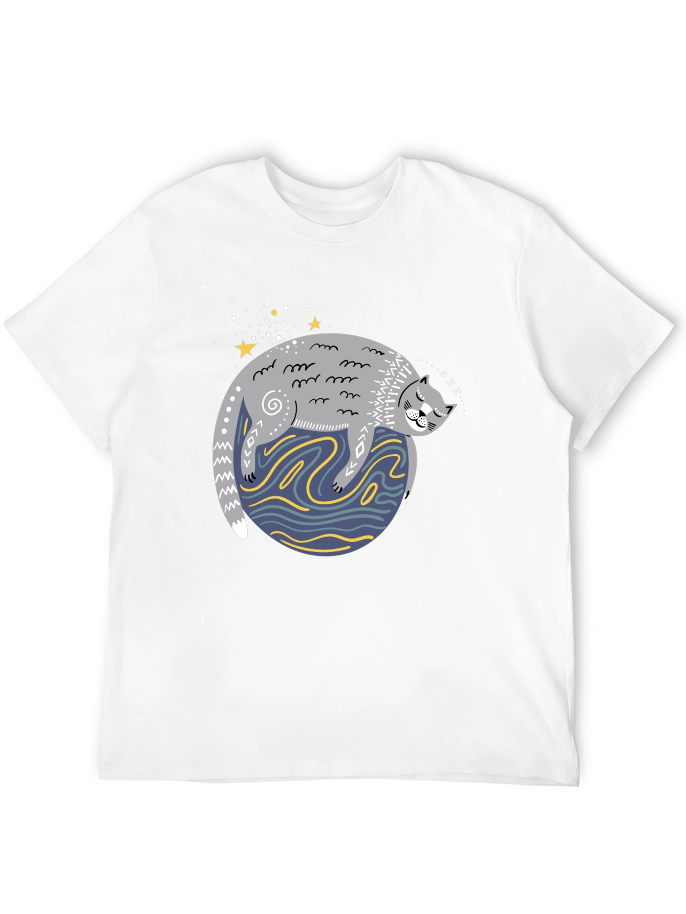 Sleepy Cat Graphic Tee - Comfy Unisex Black T-Shirt