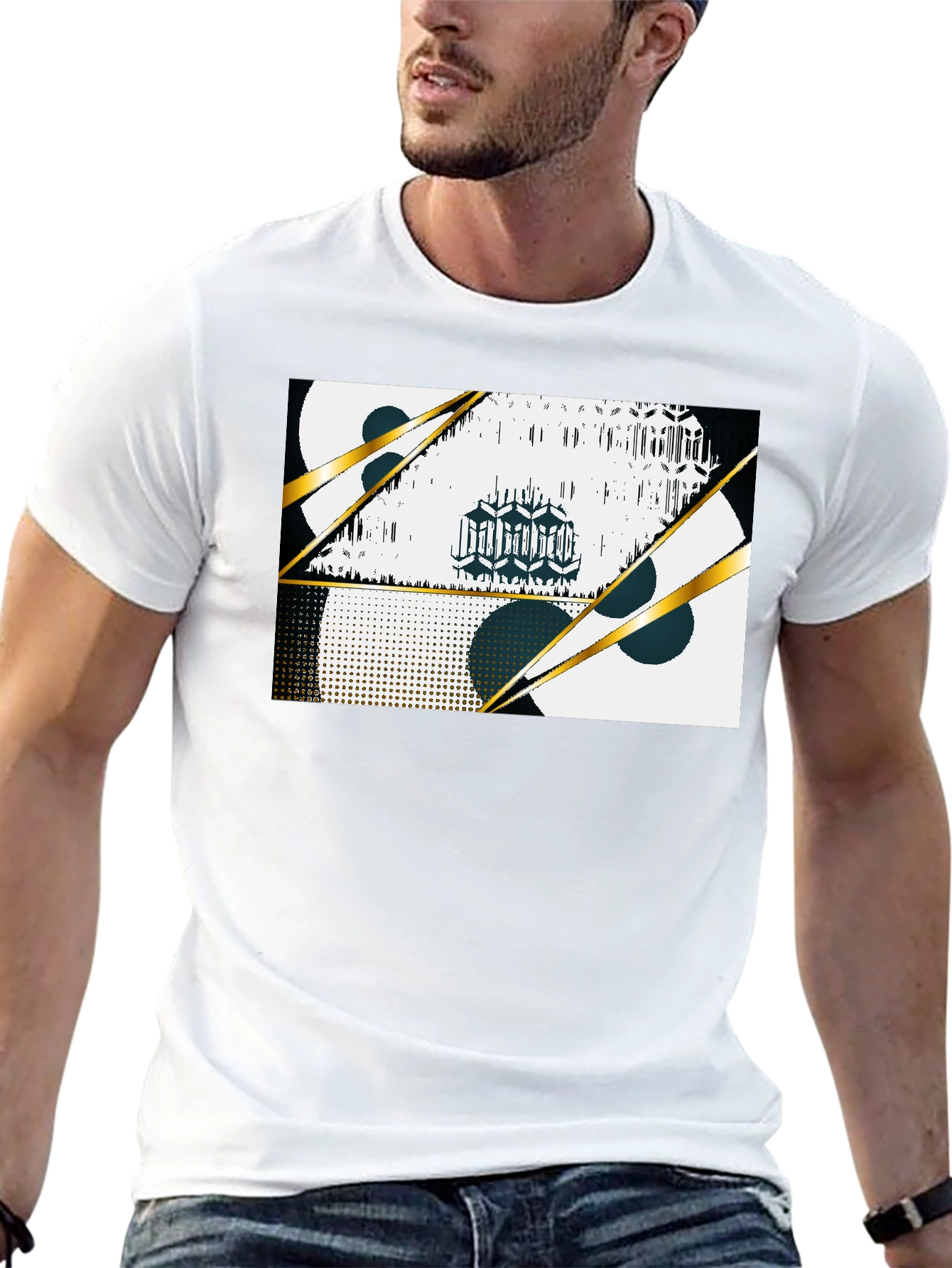 Abstract Graphic Black T-Shirt