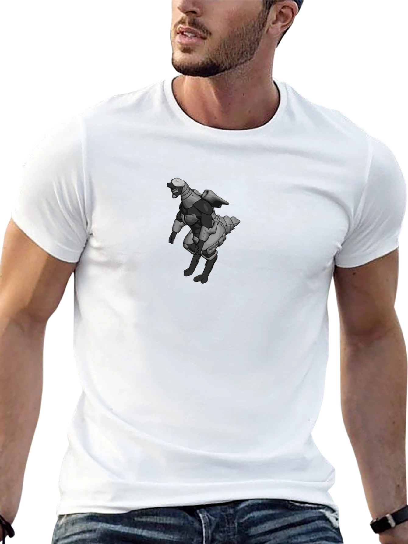 Sci-Fi Robot Graphic Black T-Shirt
