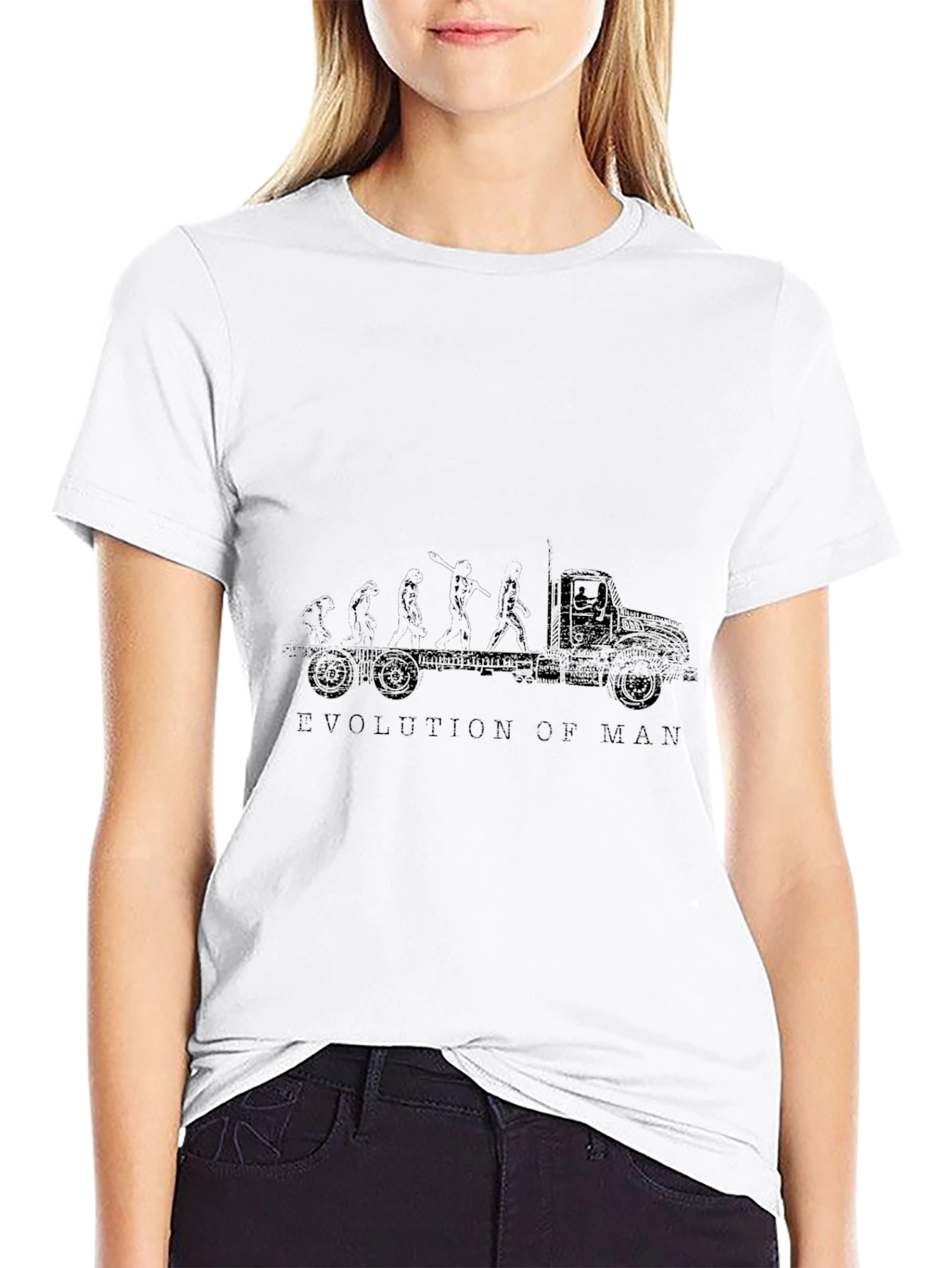 Evolution of Man Trucker T-Shirt