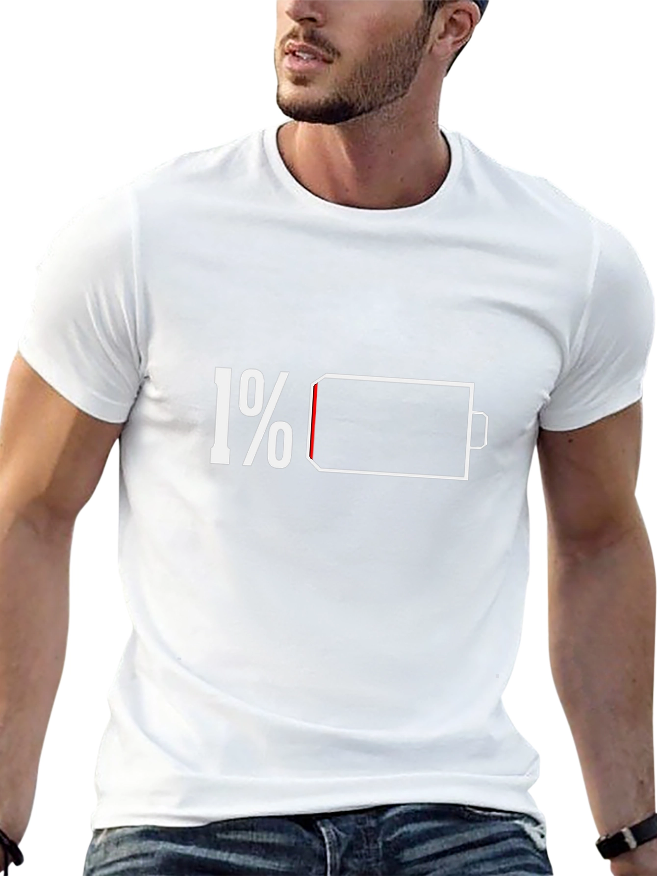 Low Battery T-Shirt - Black Funny Graphic Tee