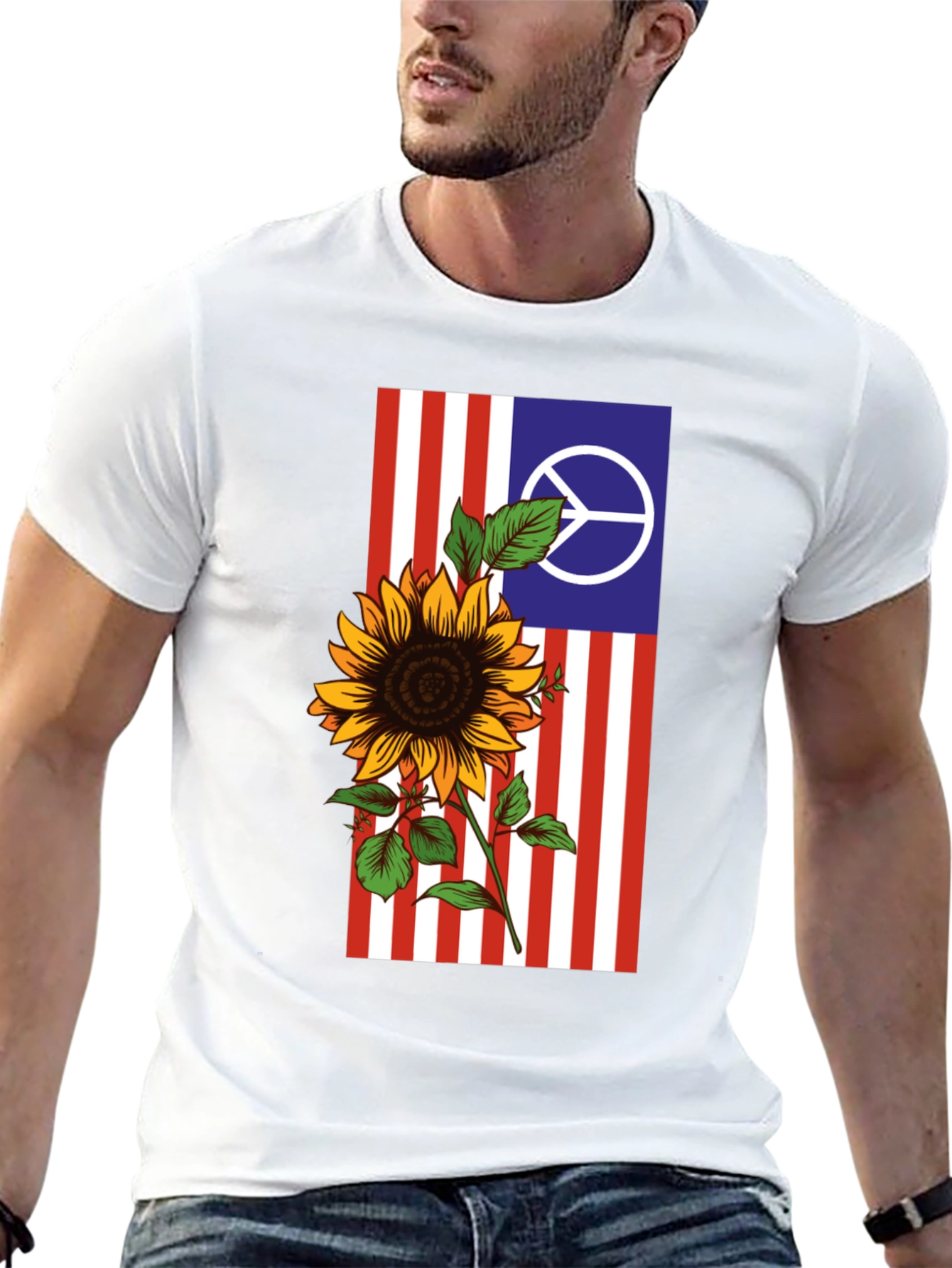 Peace Sunflower Graphic Tee