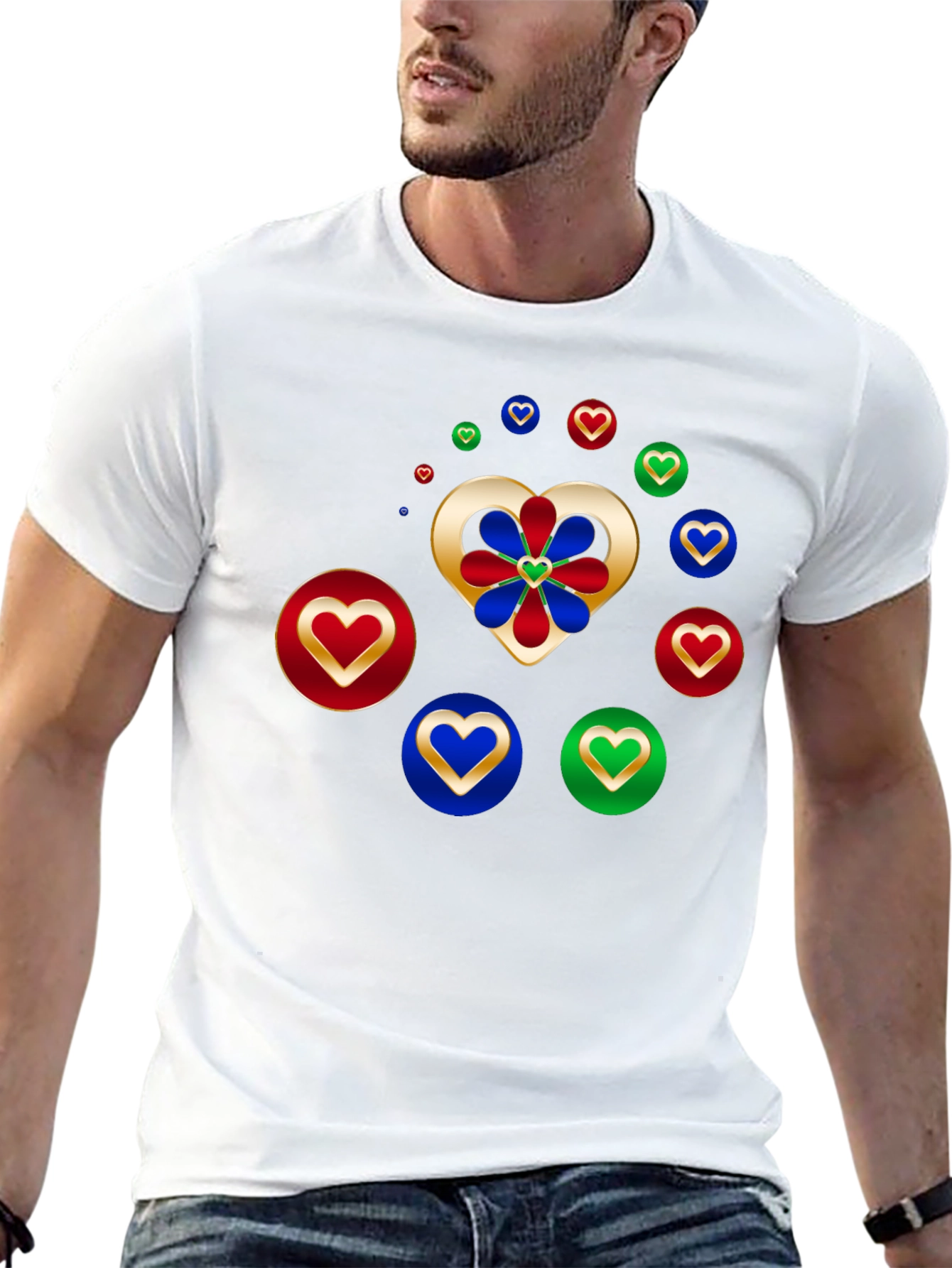 Heart Flower Graphic Tee - Modern Style