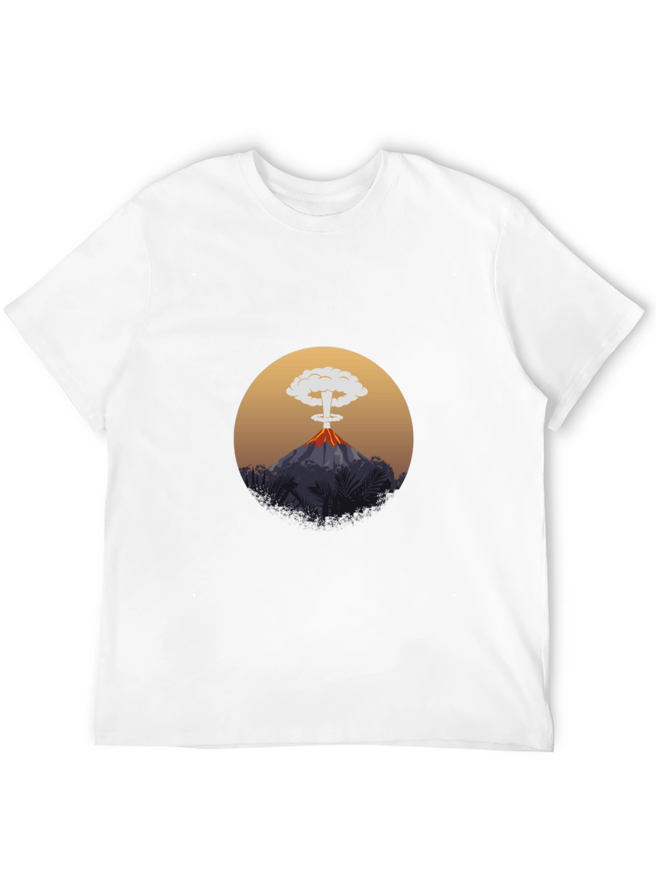 Volcano Explosion Graphic T-Shirt - Black