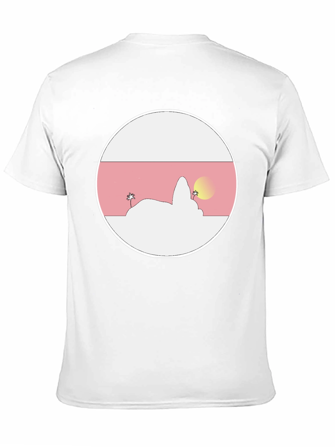 Sunset Island Graphic Tee - Black Cotton Blend