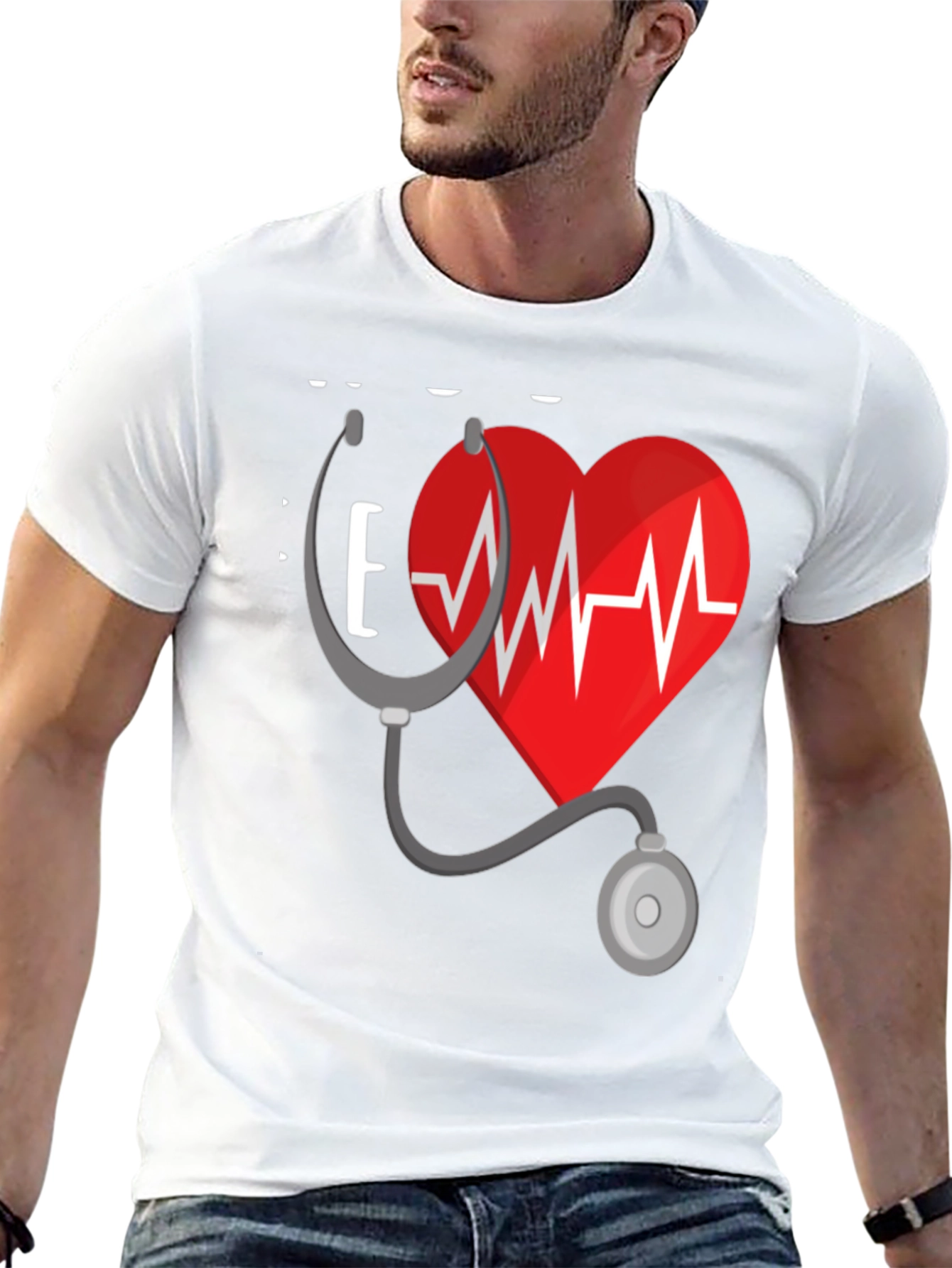 Heartbeat Stethoscope Graphic T-Shirt