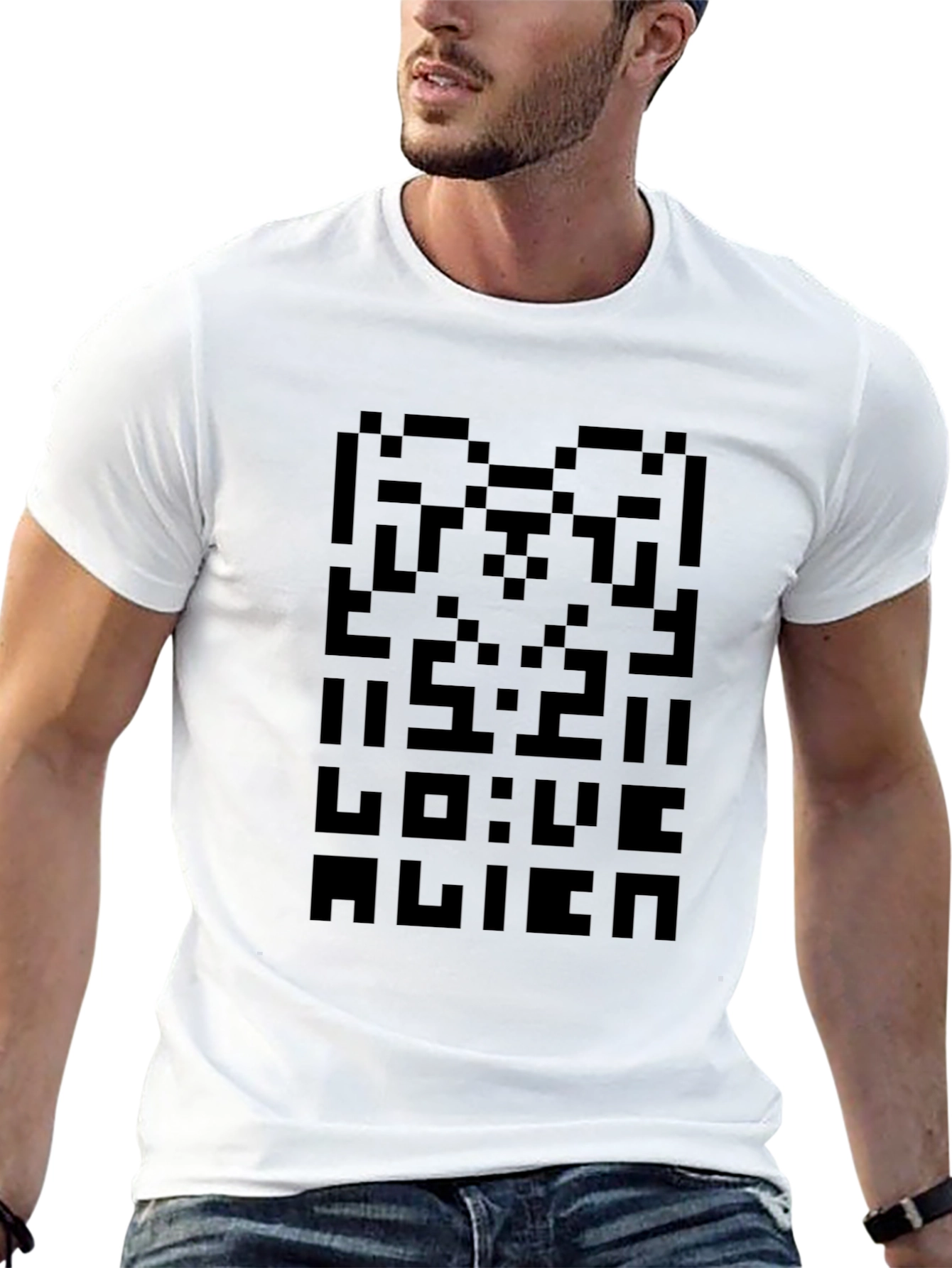 Pixelated Alien T-Shirt - Retro Gamer Style