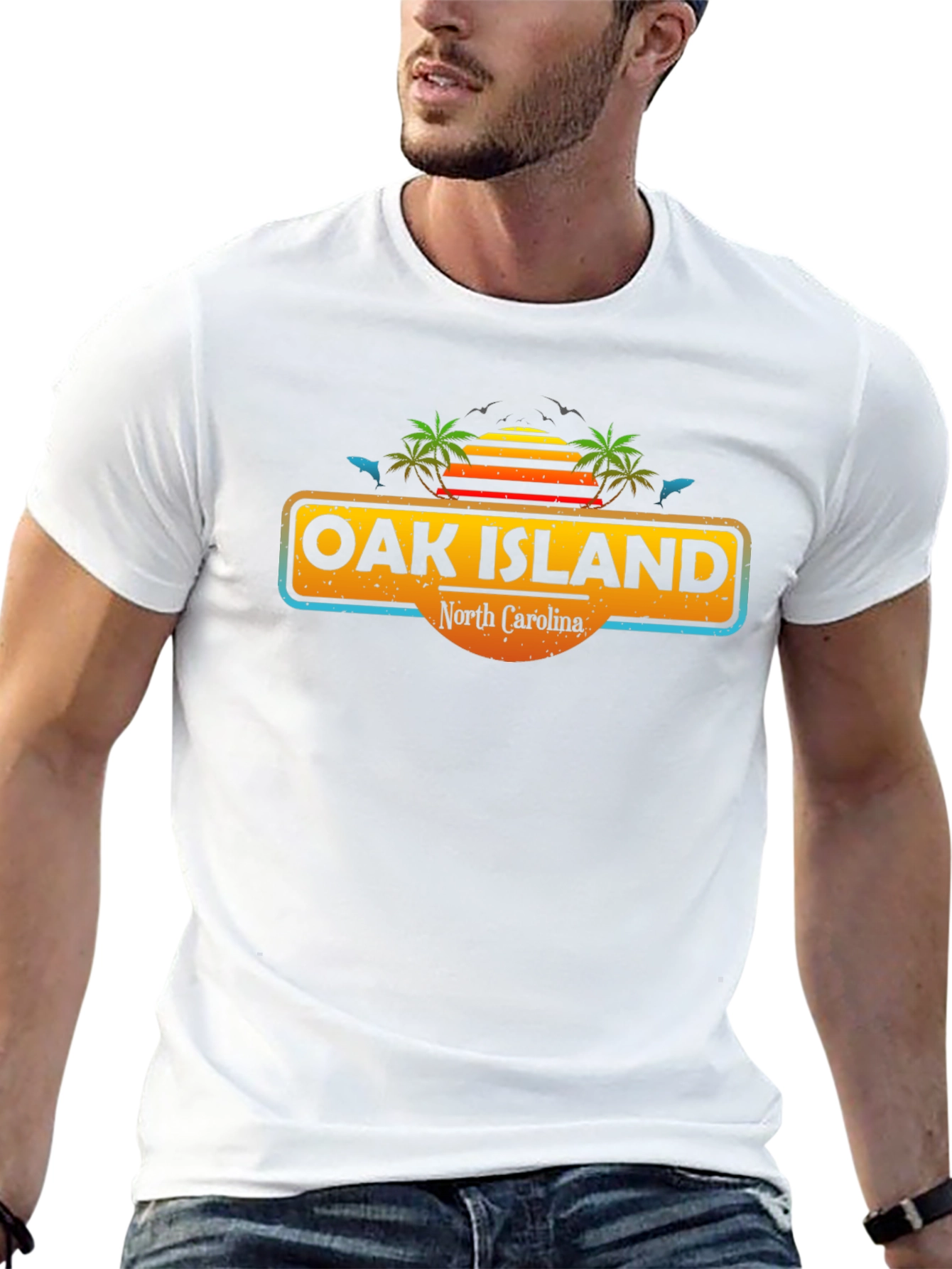 Oak Island North Carolina Tee - Tropical Vibes