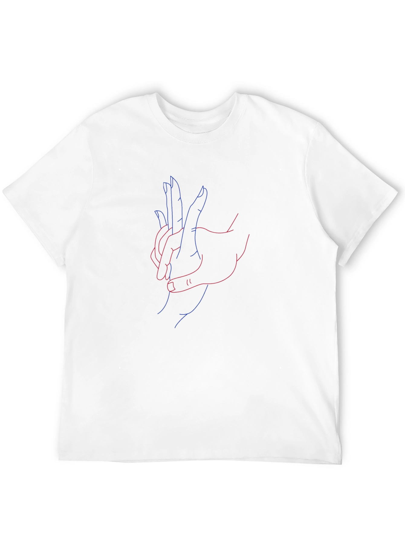 Line Art Hands Graphic Tee - Soft Black T-Shirt