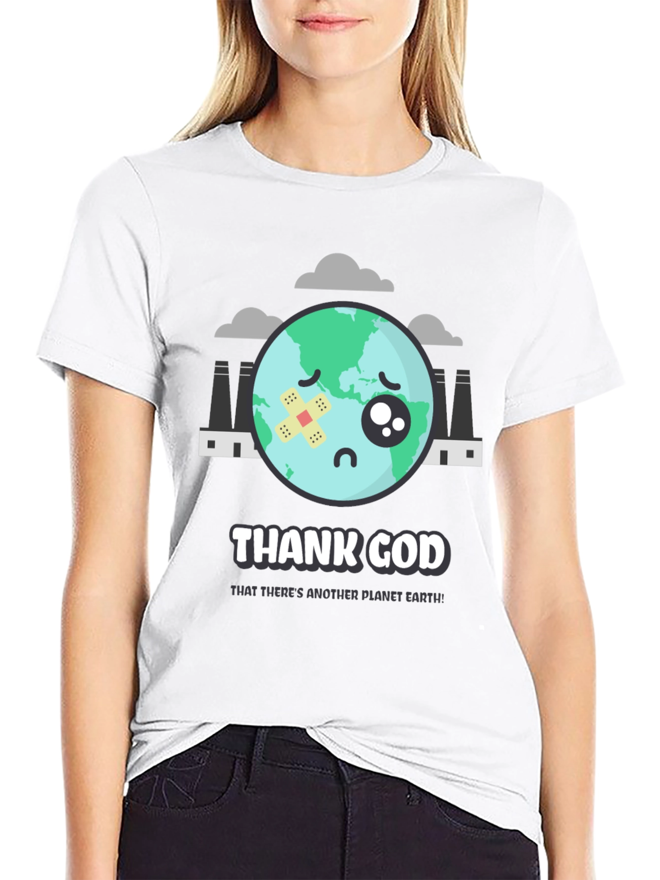 Sad Earth Graphic T-Shirt - Environmental Awareness Tee