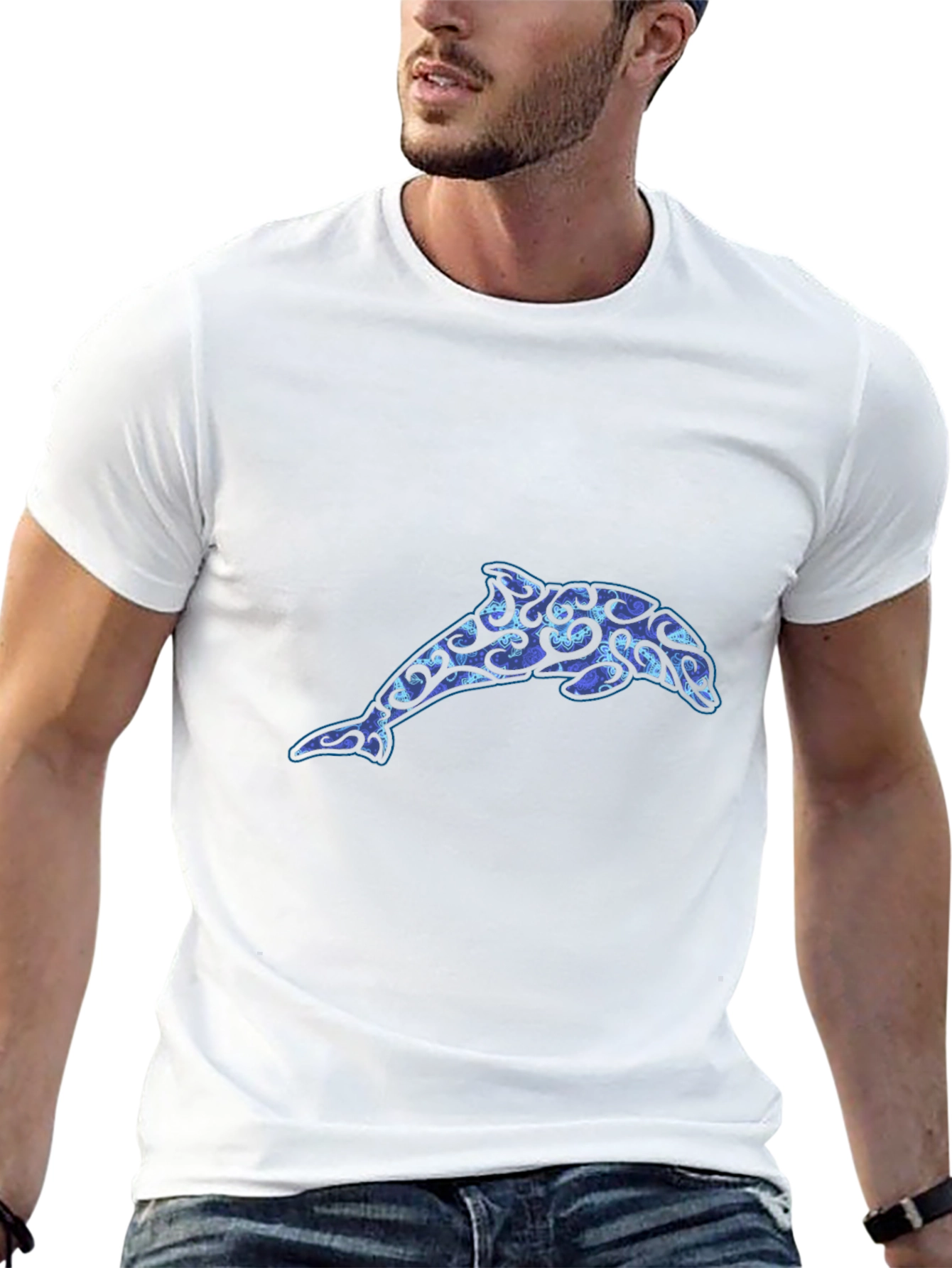 Dolphin T-Shirt - Black Graphic Tee