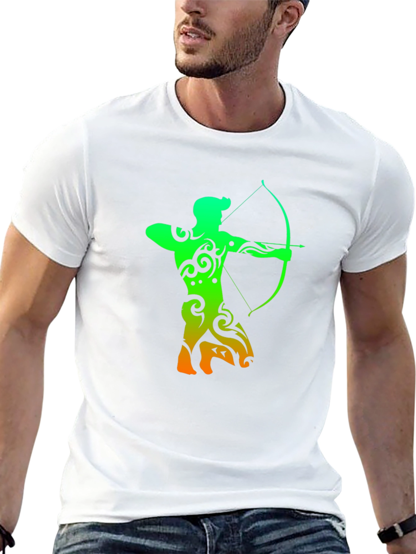 Archery Silhouette Graphic T-Shirt - Cool Archer Design