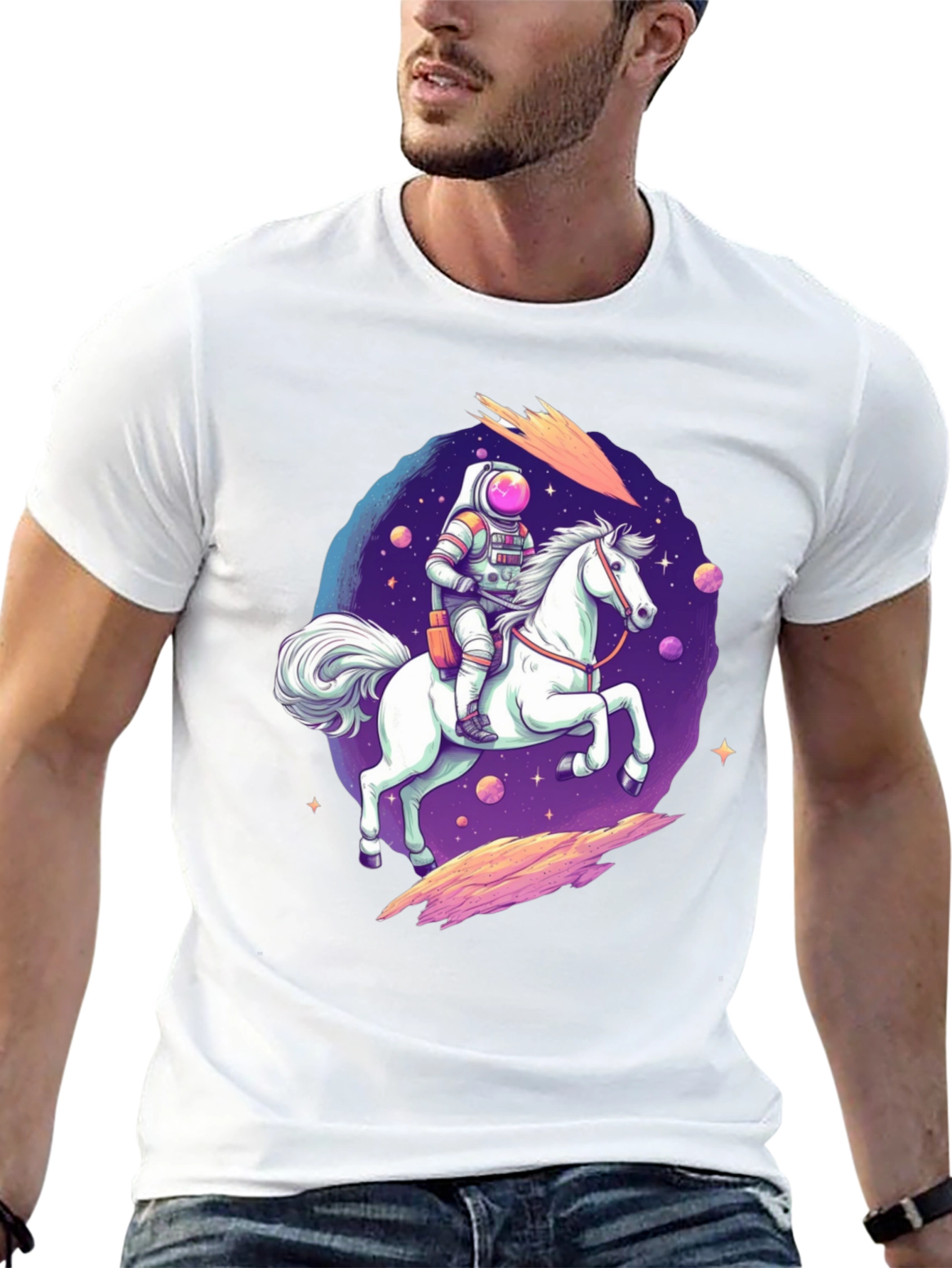 Astronaut Horse Rider Graphic T-Shirt