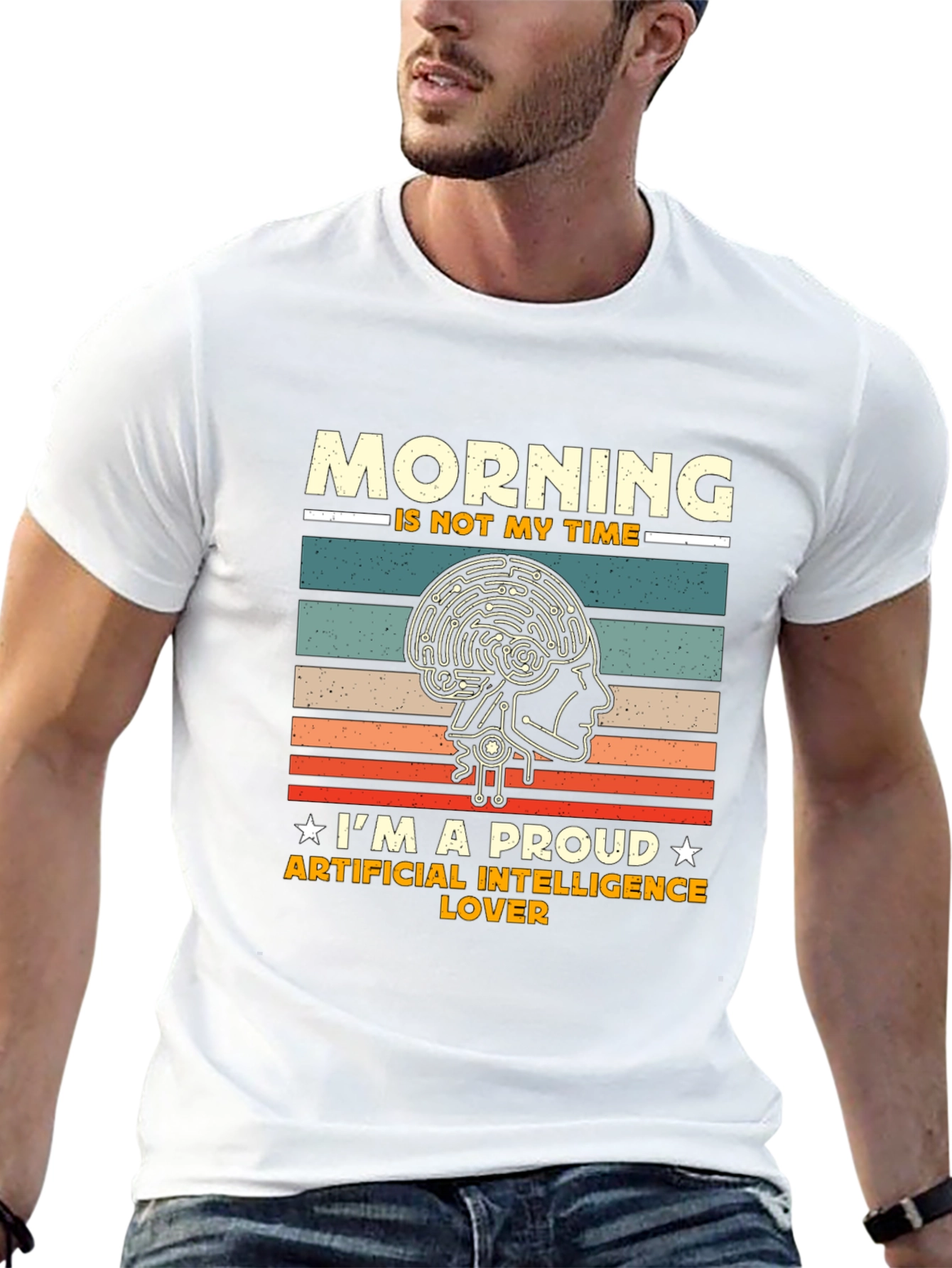 AI Lover T-Shirt: Morning is Not My Time