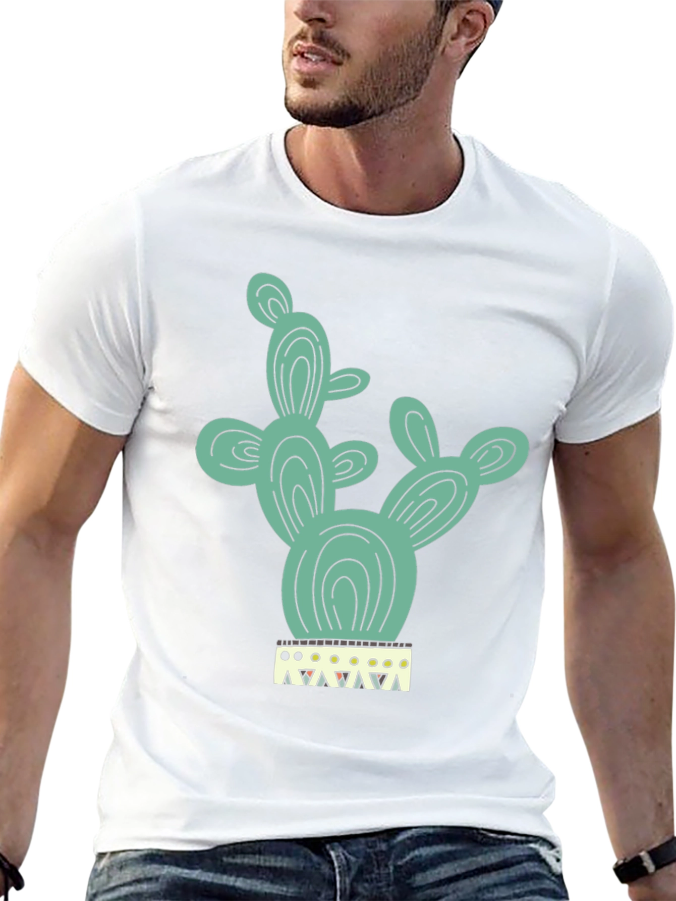 Cactus Tee - Trendy Graphic Print T-Shirt
