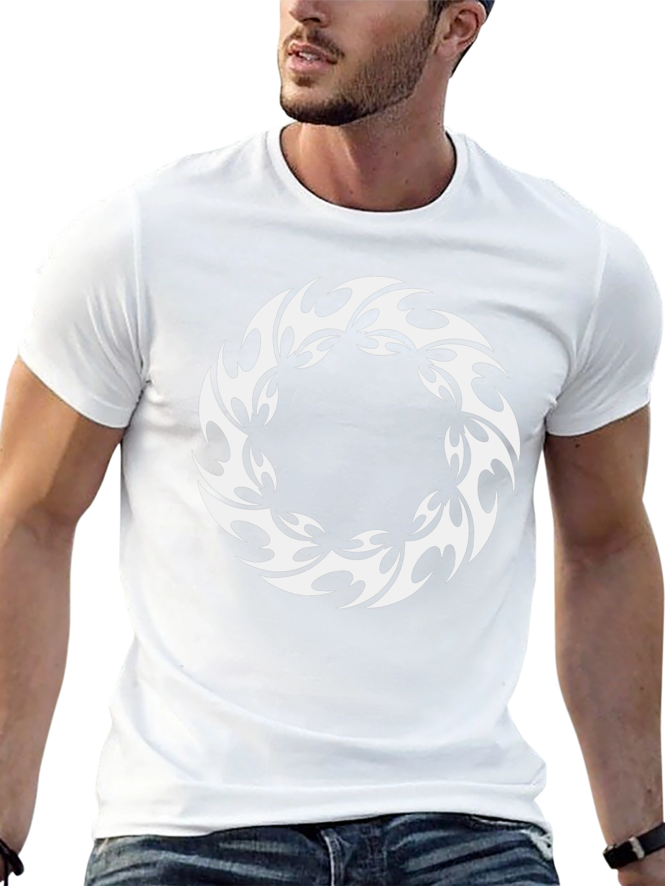 Tribal Circle Graphic Black T-Shirt