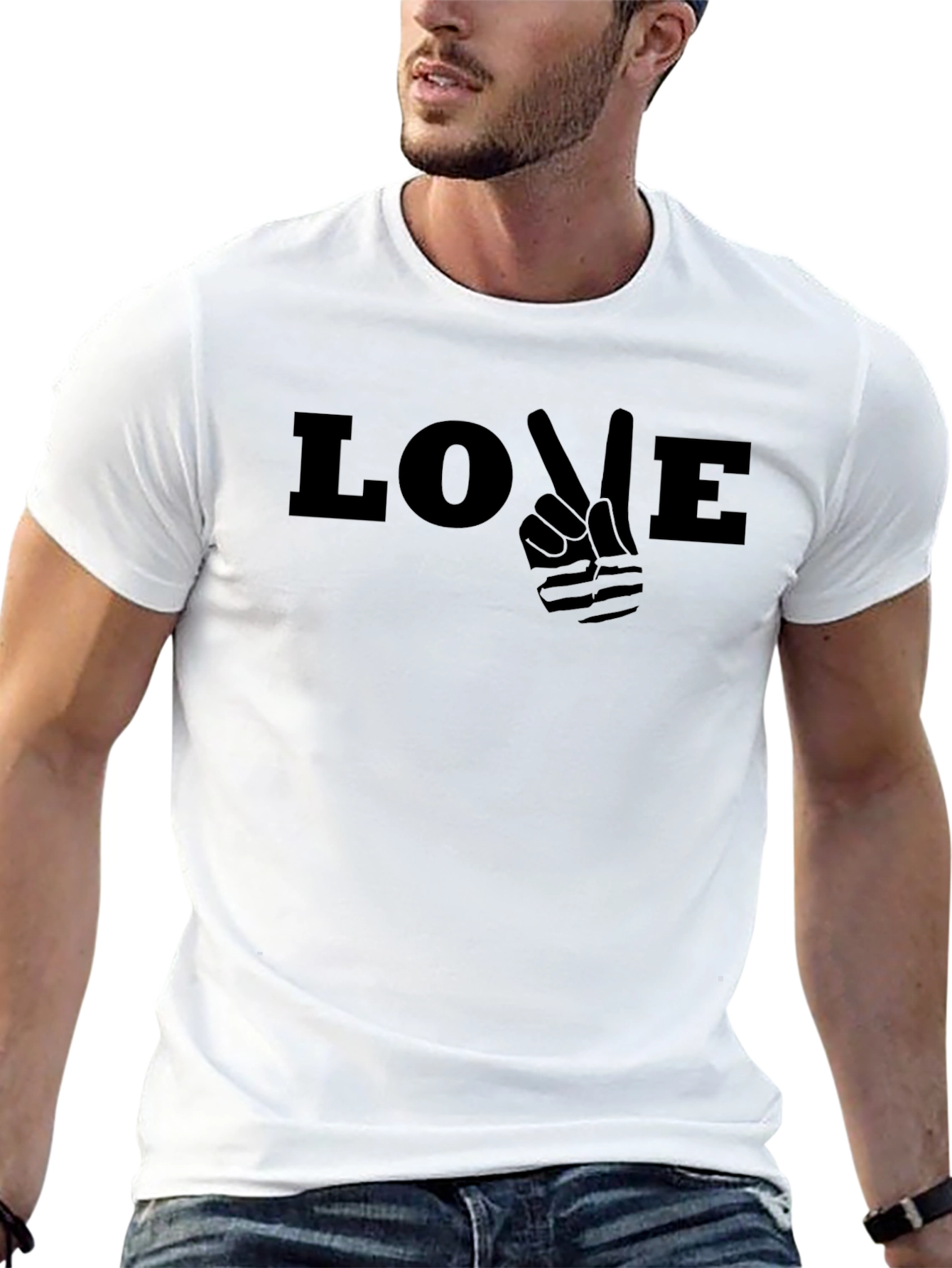 Love Peace Sign Graphic T-Shirt