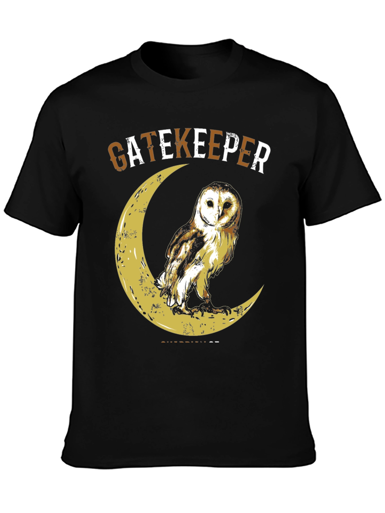 Gatekeeper Owl on Moon Graphic T-Shirt