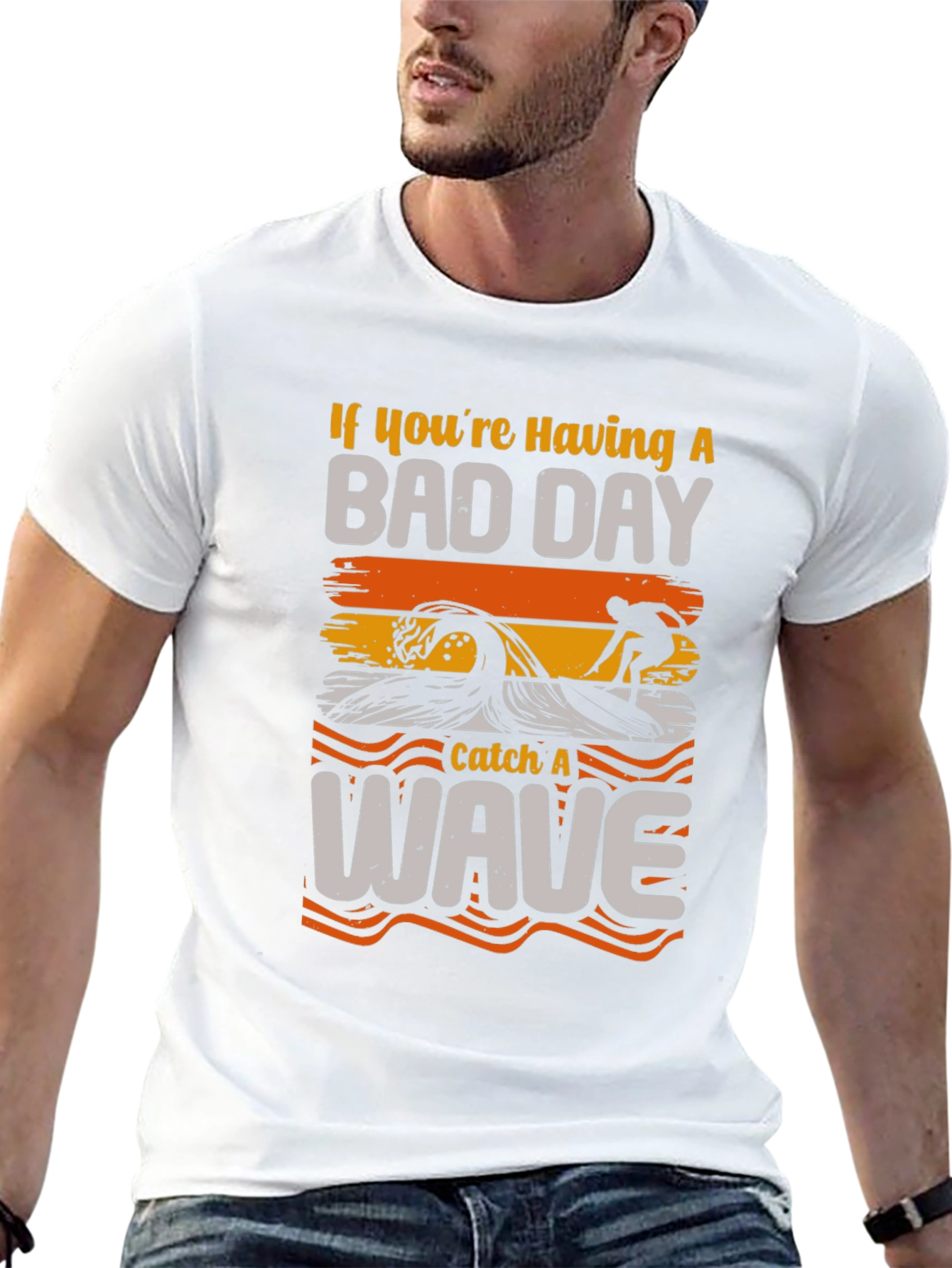Bad Day Wave Surfer Graphic T-Shirt