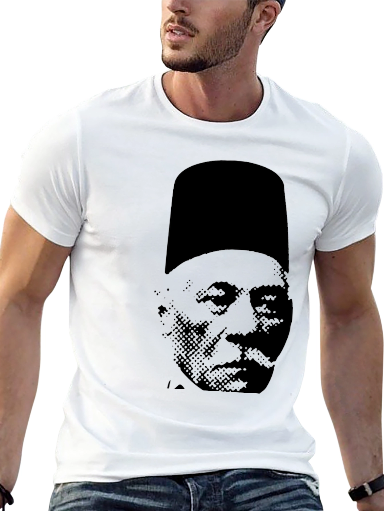 Black T-Shirt with Fez Graphic