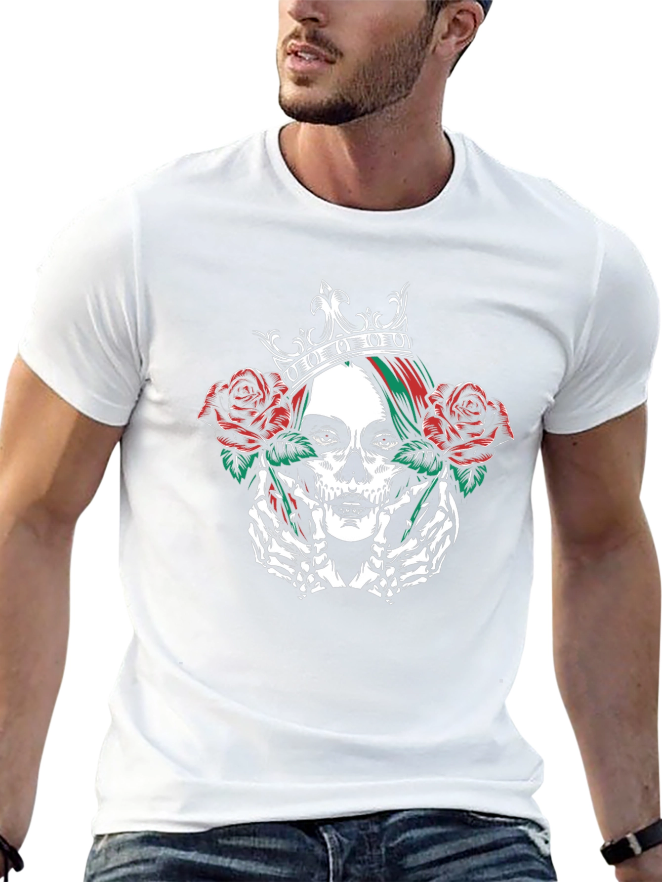 Skull Queen Rose Crown T-Shirt - Gothic Graphic Tee