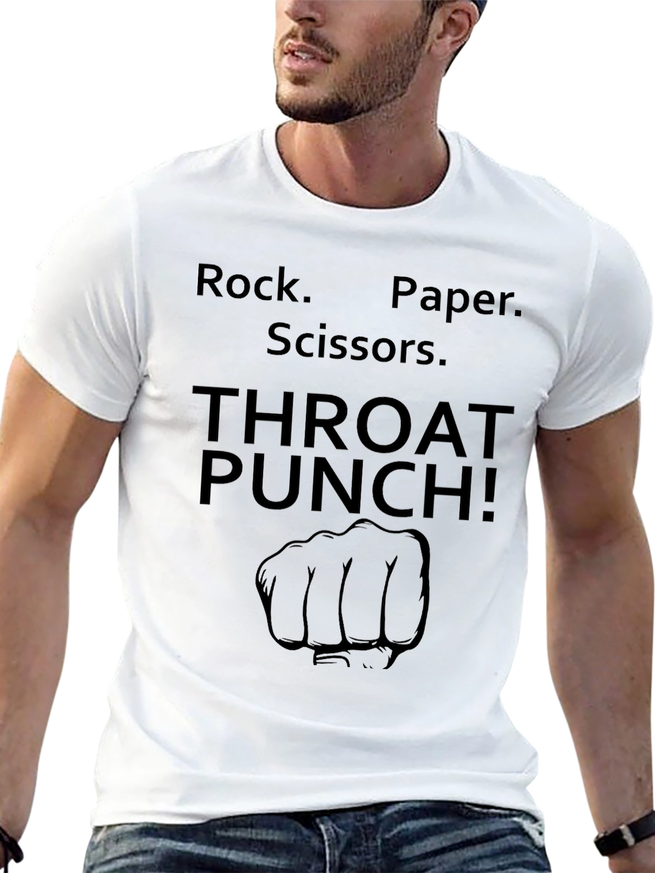 Rock Paper Scissors Throat Punch Graphic Tee