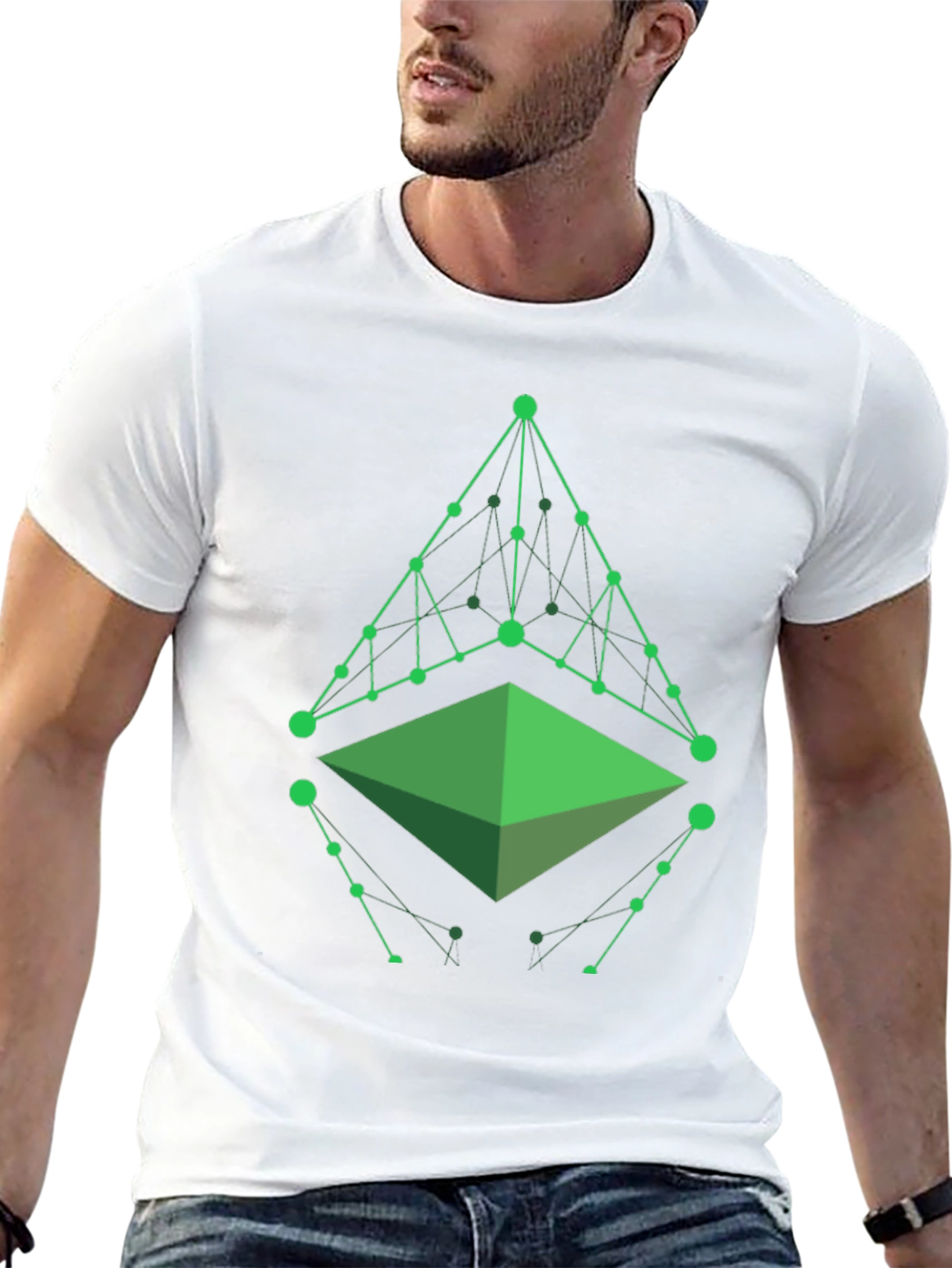 Geometric Green Graphic T-Shirt