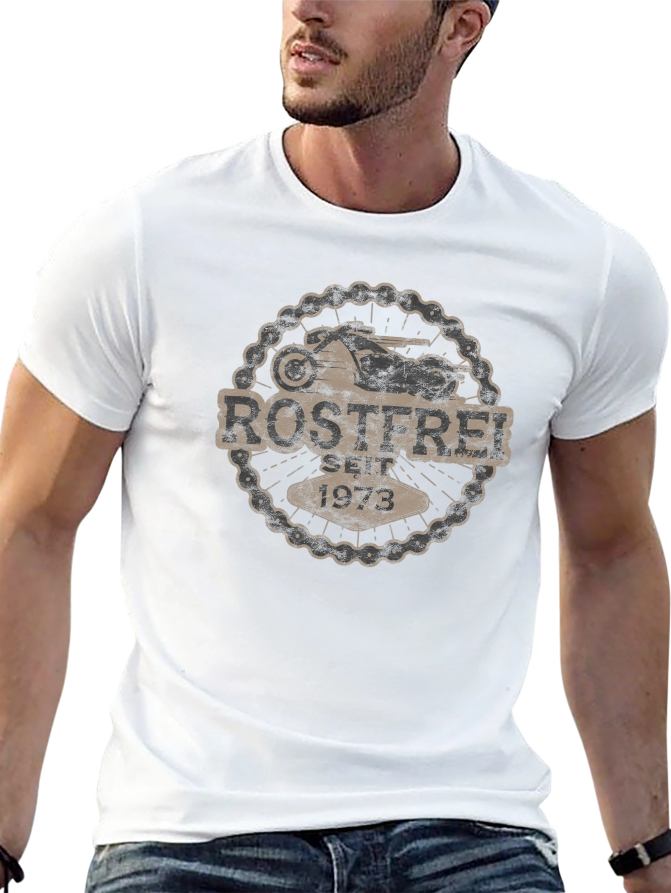 Rostfrei Seit 1973 Motorcycle T-Shirt - Black