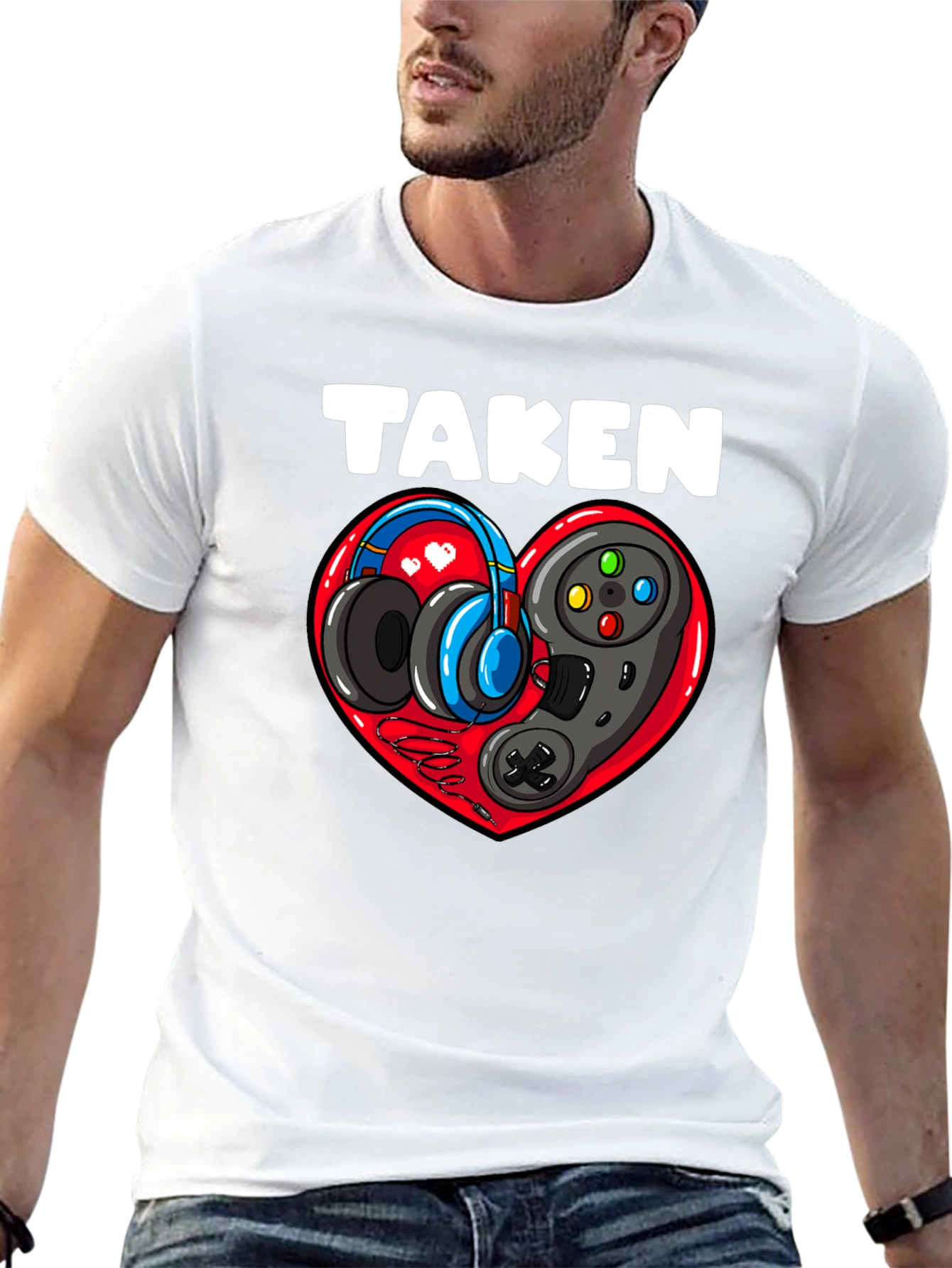 Taken Gamer T-Shirt: Headphones & Controller Heart