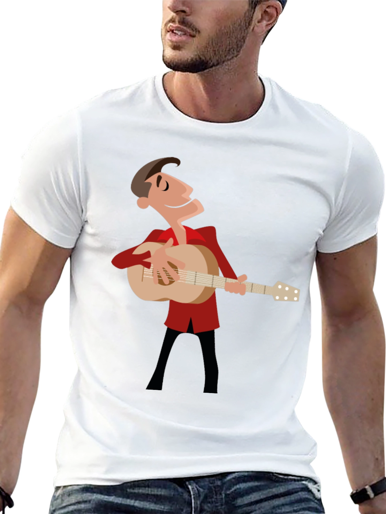 Guitar Man Graphic Tee - Black