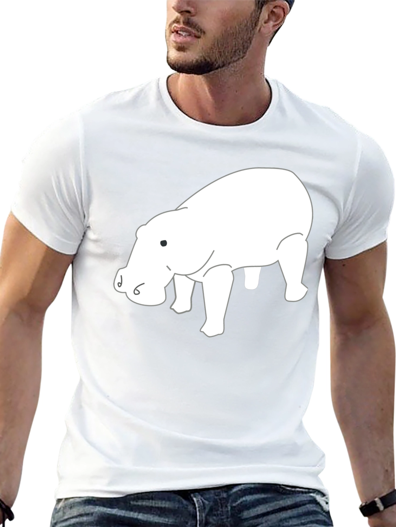 Hippo Graphic Tee - Black Cotton T-Shirt