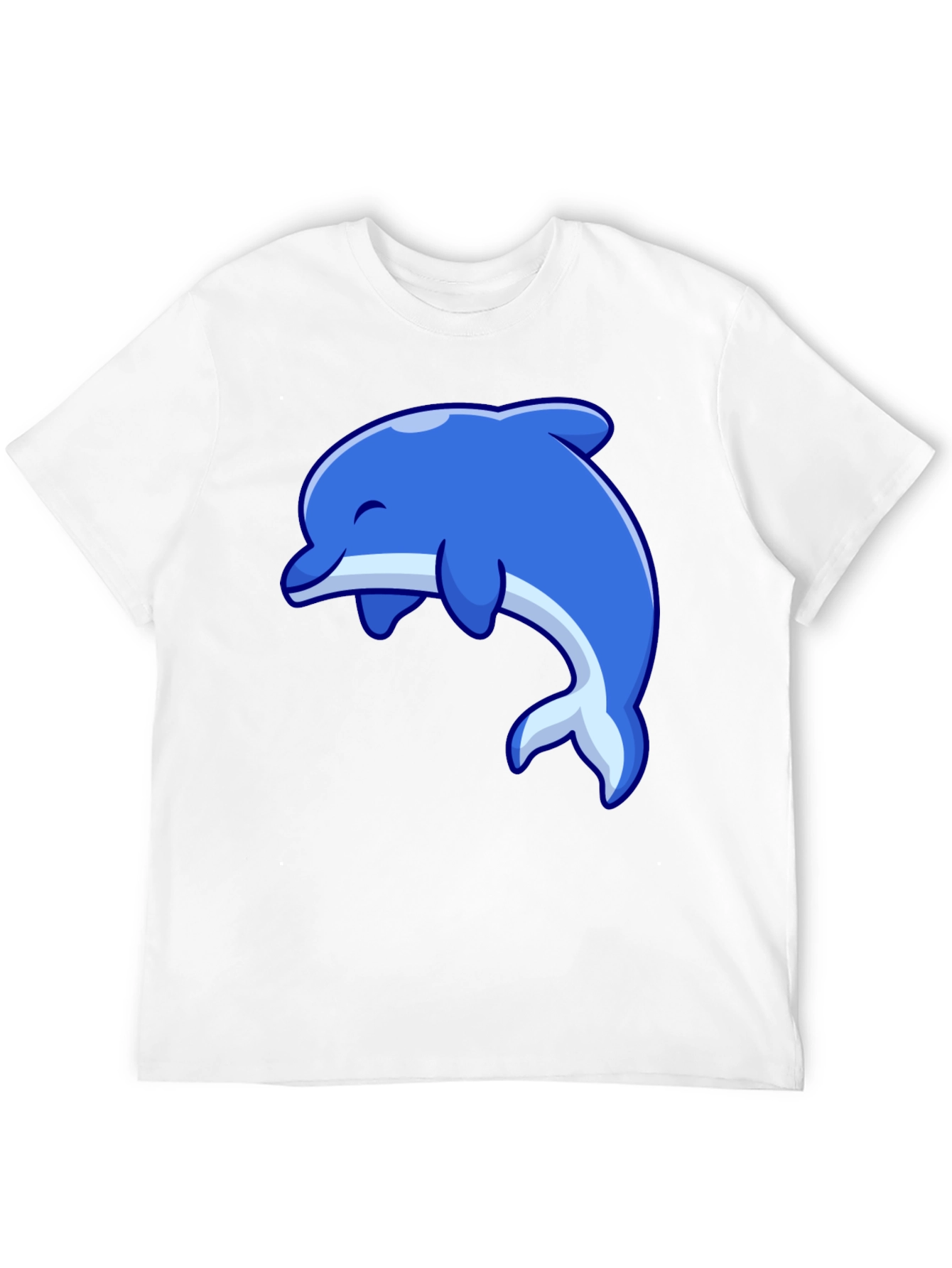 Dolphin Graphic Tee - Black Cotton Casual Shirt