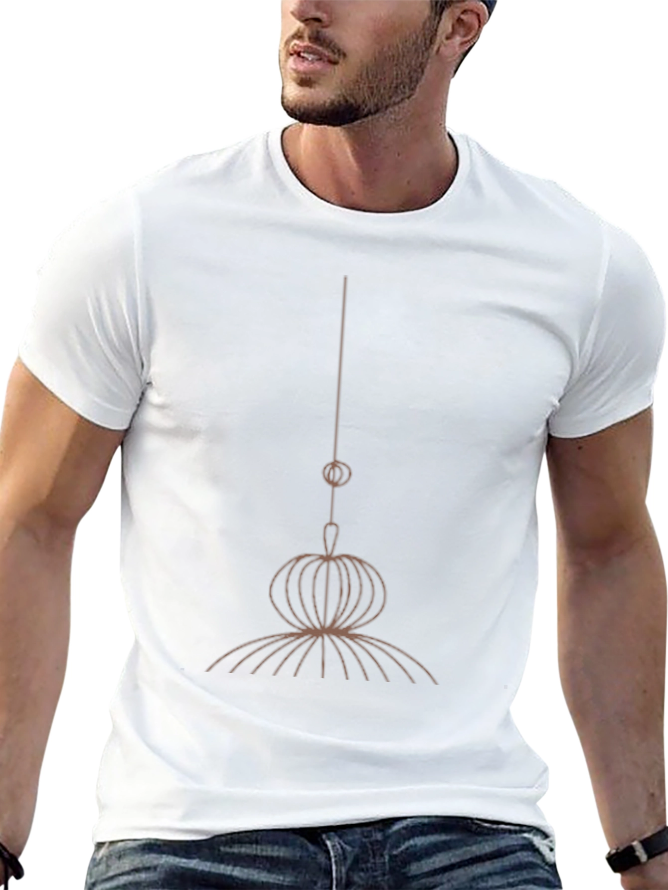 Abstract Tassel Graphic Black T-Shirt