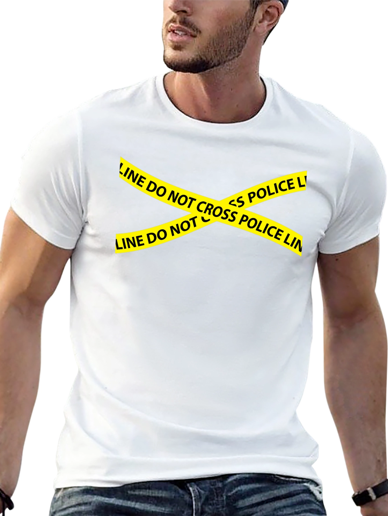 Police Line Do Not Cross Graphic Tee - Black
