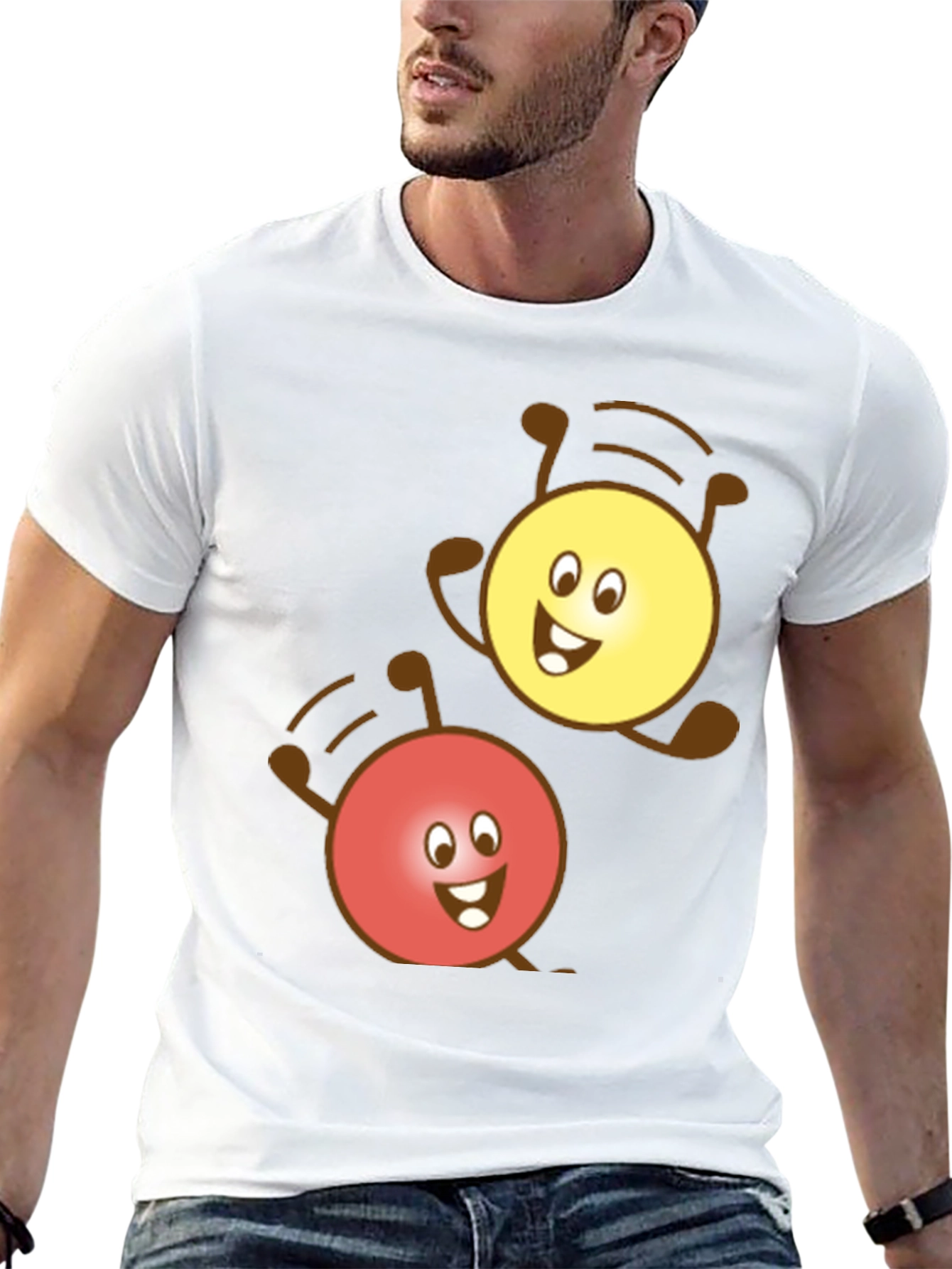 Cute Cartoon Character Graphic Black T-Shirt