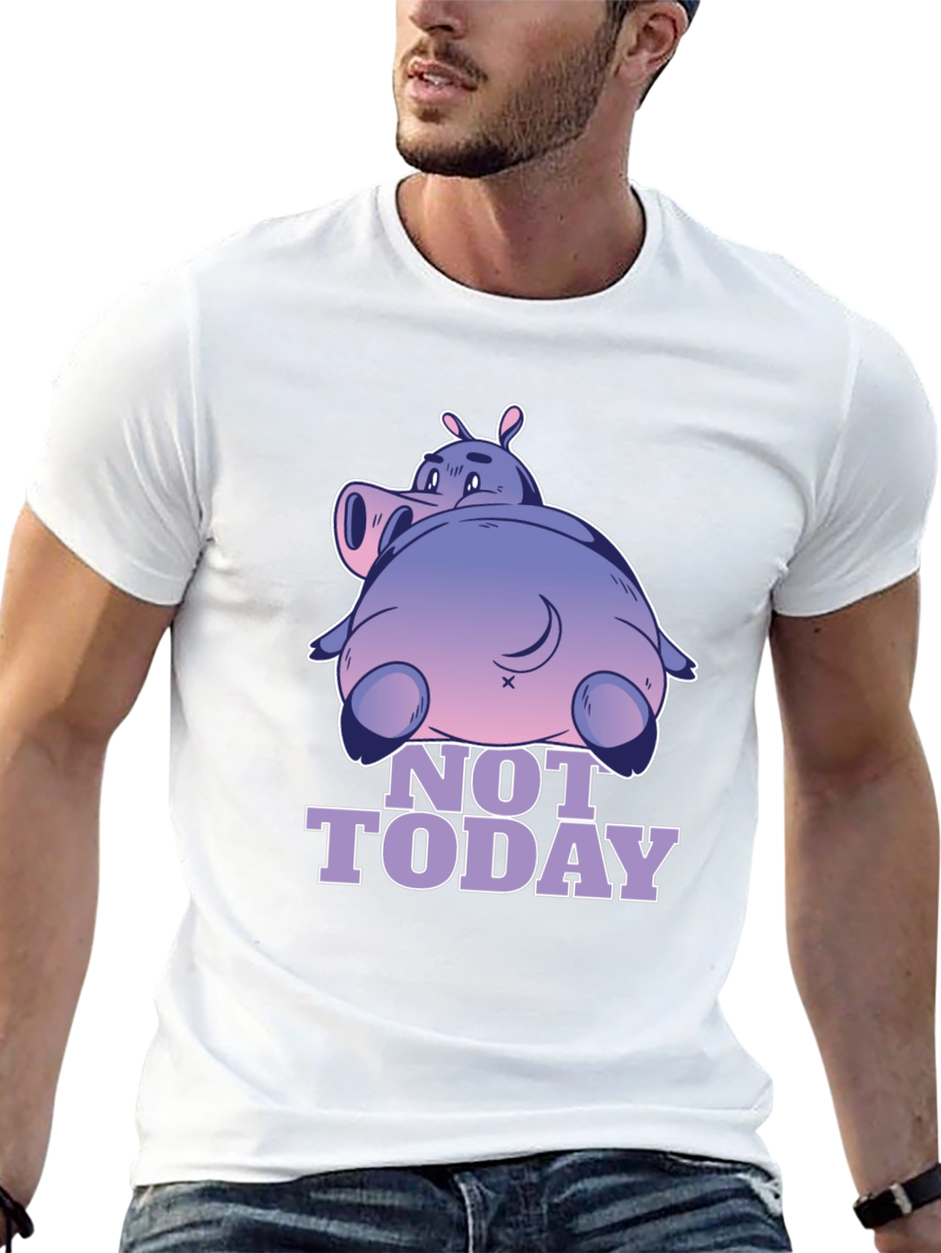 Not Today Hippo T-Shirt - Relaxed Fit